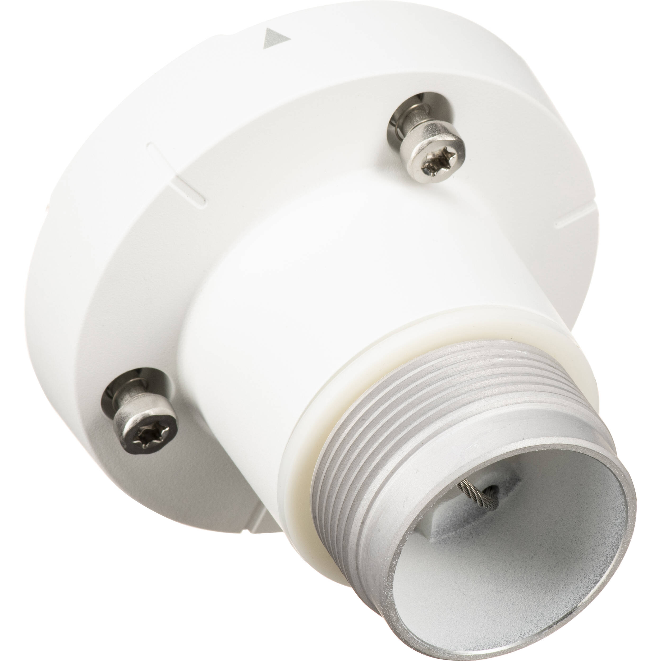 Hanwha Vision SBP-156HMW white aluminum hanging mount, compact 95.5 x 77.0 mm design — view 2