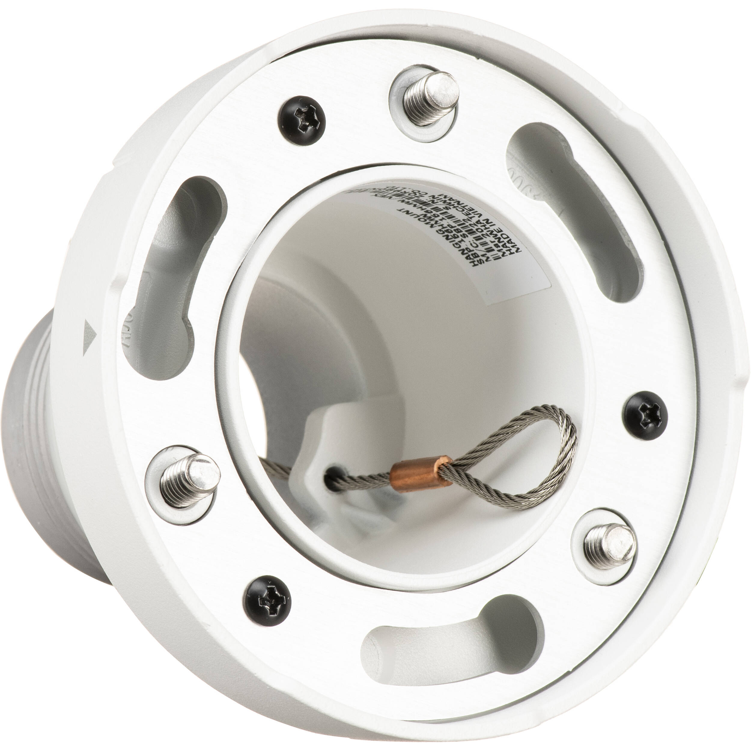 Hanwha Vision SBP-156HMW white aluminum hanging mount, compact 95.5 x 77.0 mm design — view 3