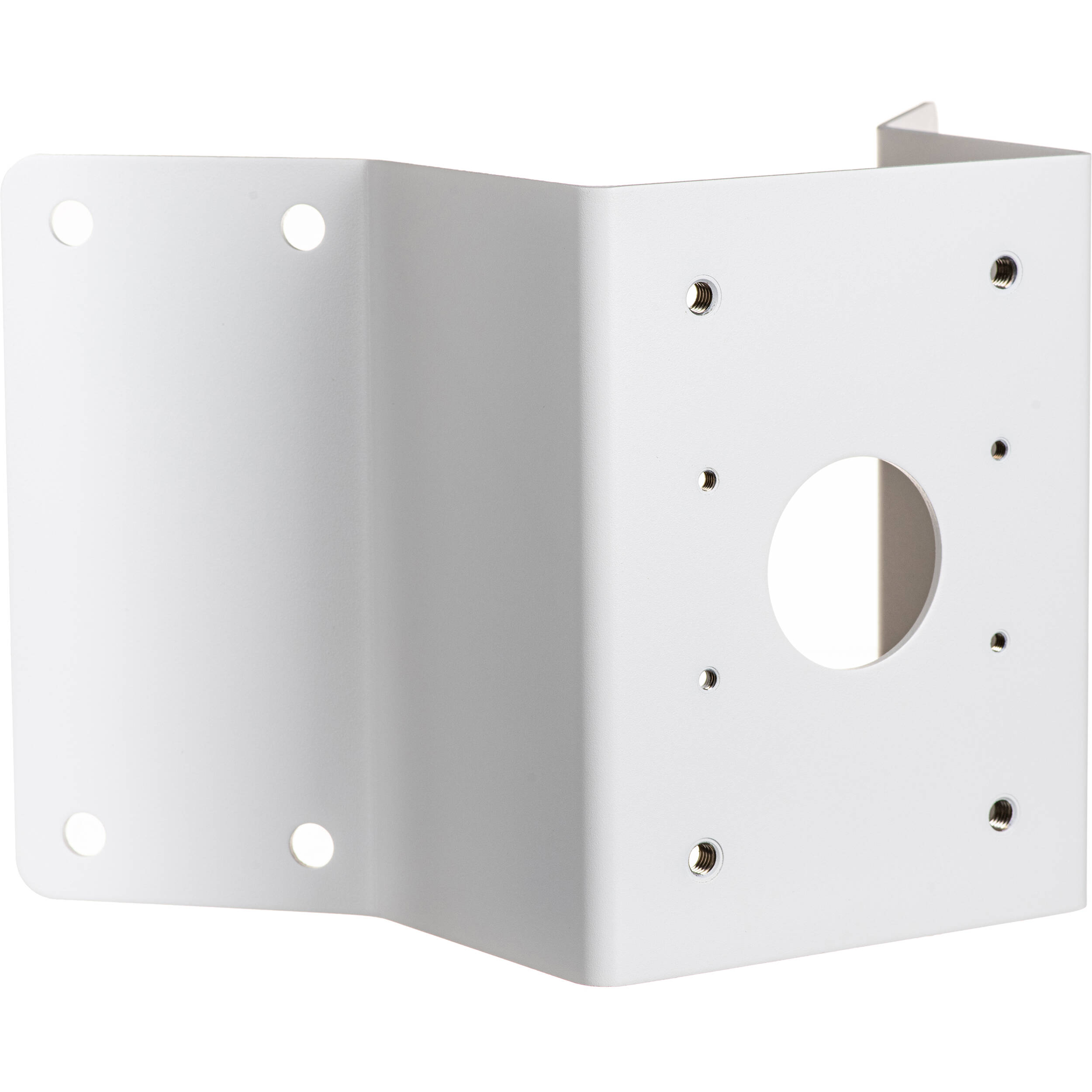 White aluminum corner mount for fixed surveillance installation, Hanwha Vision SBP-156KMW — view 5