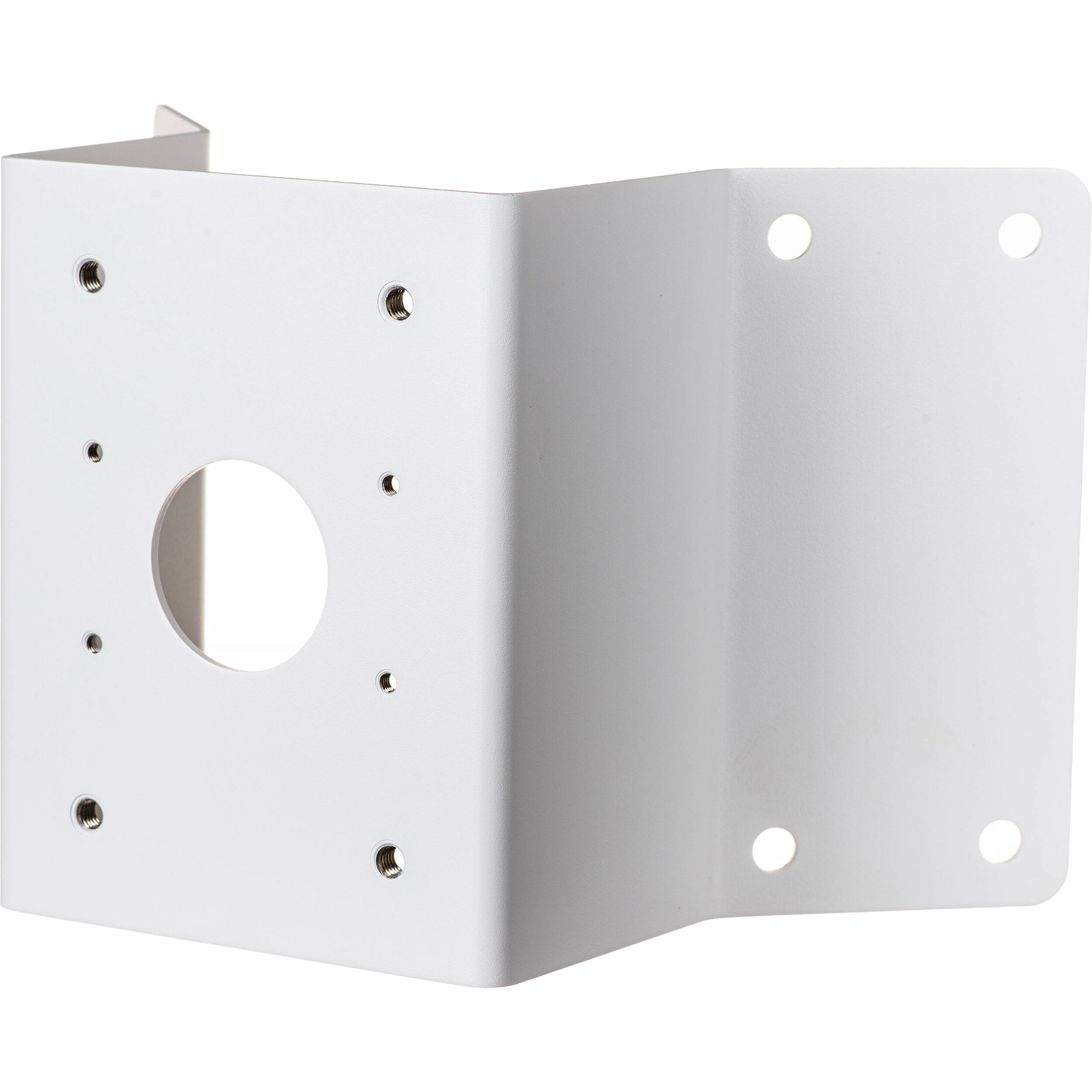 White aluminum corner mount for fixed surveillance installation, Hanwha Vision SBP-156KMW — view 6