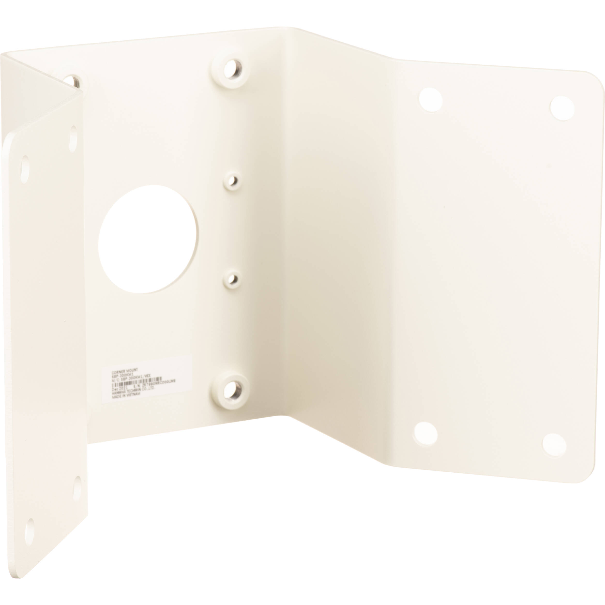 Hanwha SBP-300KM1 ivory corner mount adapter accessory for a network camera — view 4