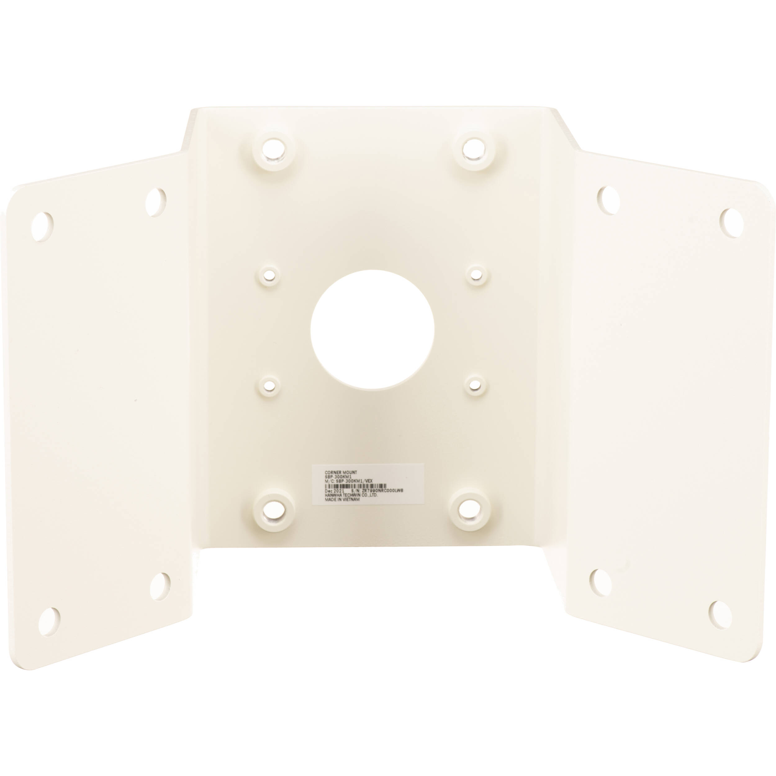 Hanwha SBP-300KM1 ivory corner mount adapter accessory for a network camera — view 5