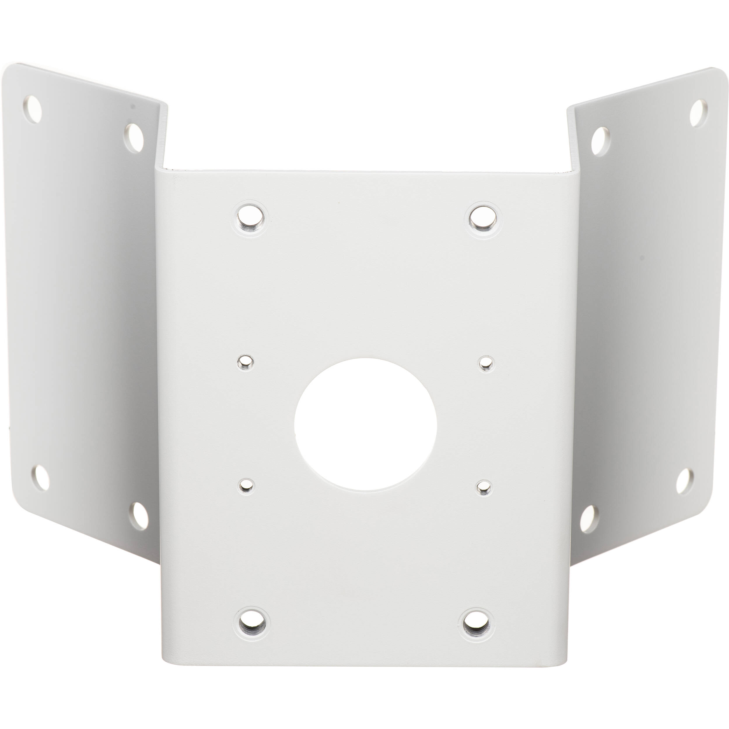 Hanwha Vision SBP-300KMW1 white aluminum corner mount adapter — view 2
