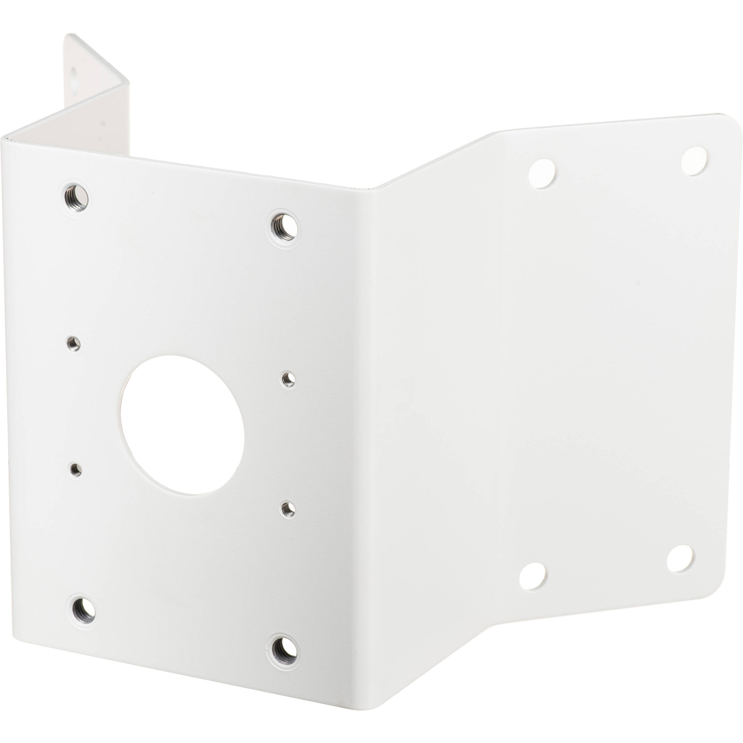 Hanwha Vision SBP-300KMW1 white aluminum corner mount adapter — view 3