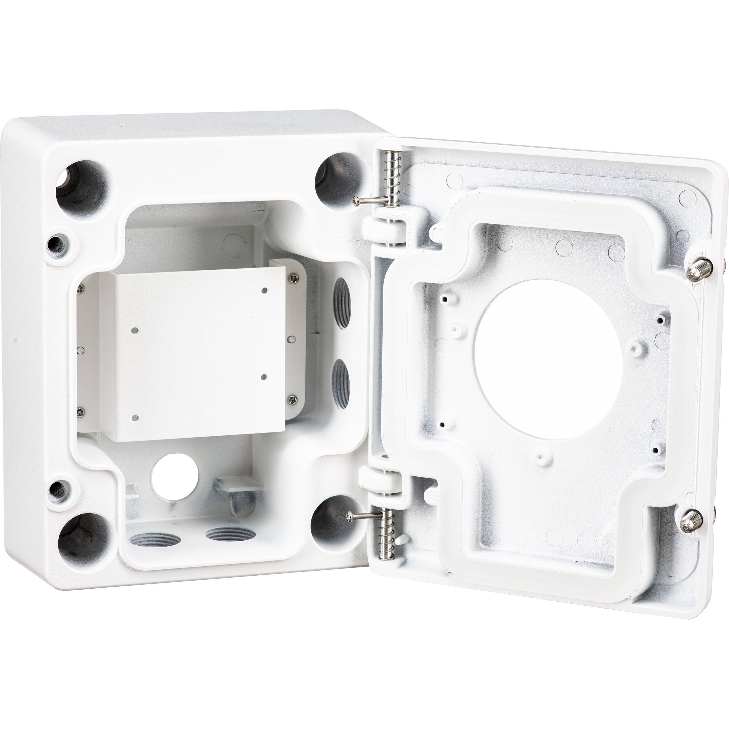 Hanwha Vision SBP-300NBW installation back box for compatible camera mounts — view 5