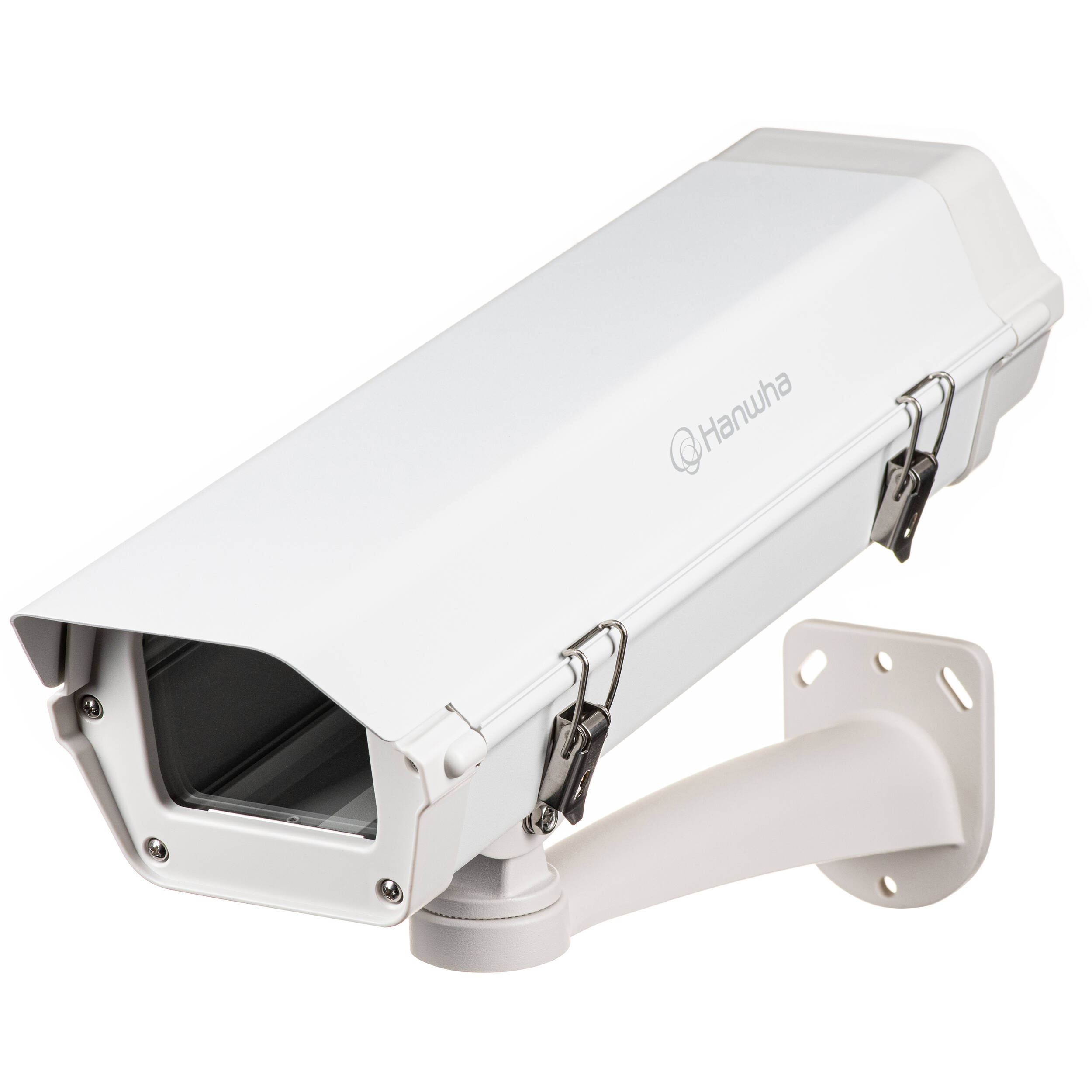 Hanwha Vision SHB-4200 indoor/outdoor camera enclosure with IP66 protection and mounting bracket — view 3