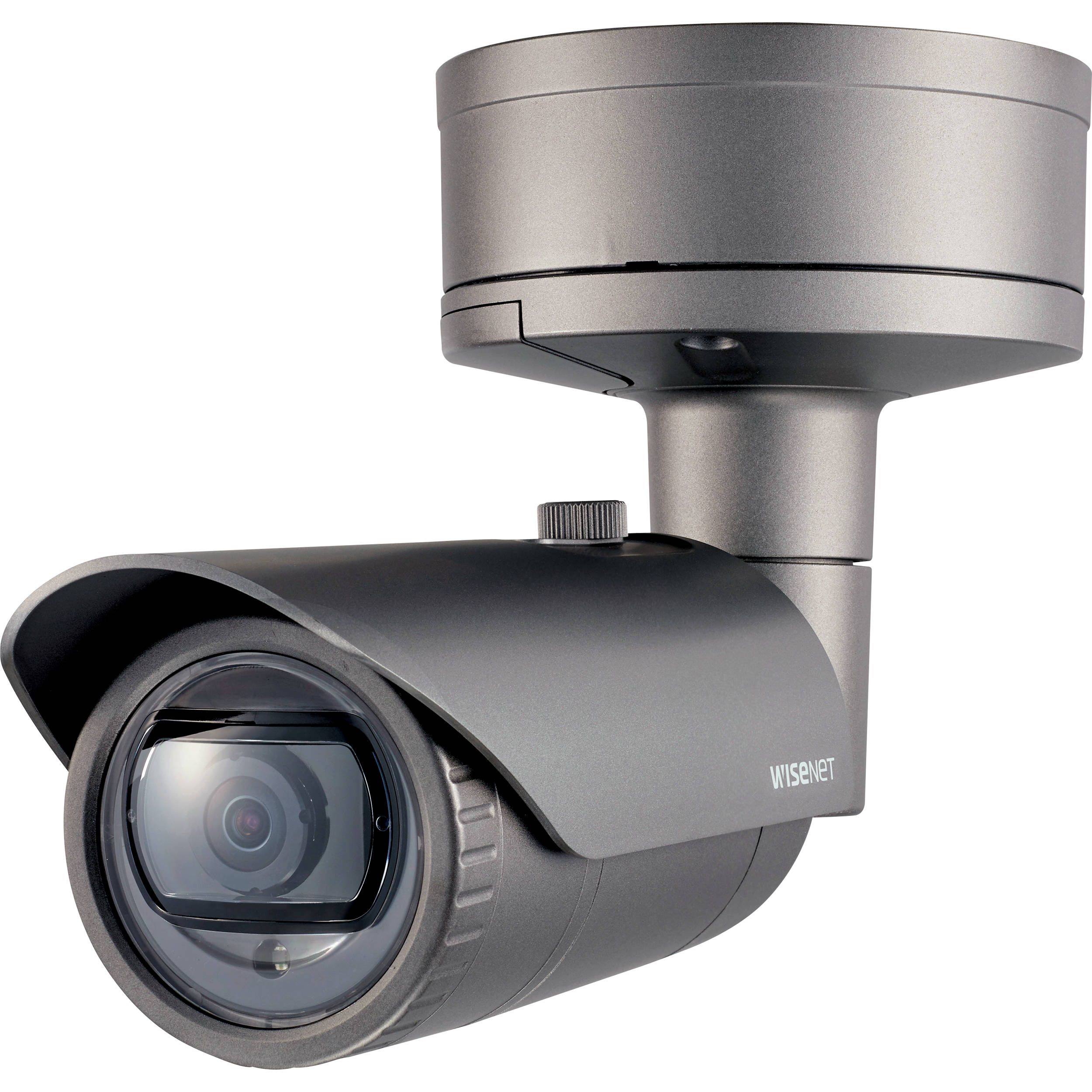 12VDC/PoE, IP67, IK10, Nema 4X dual SD card, hallway view, HLC, defog detection, DIS, backbox included, and business analytics, high powered IR LEDs range of 65', true D/N, easy installation, advanced video analytics and sound classification H.265/H.264/MJPEG with WiseStream II technology, 150dB WDR, USB port for 2MP, Full HD(1080p) @60fps, 2.4mm fixed focal lens (139 ), triple codec Wisenet X powered by Wisenet 5 network IR outdoor vandal bullet camera, — view 2