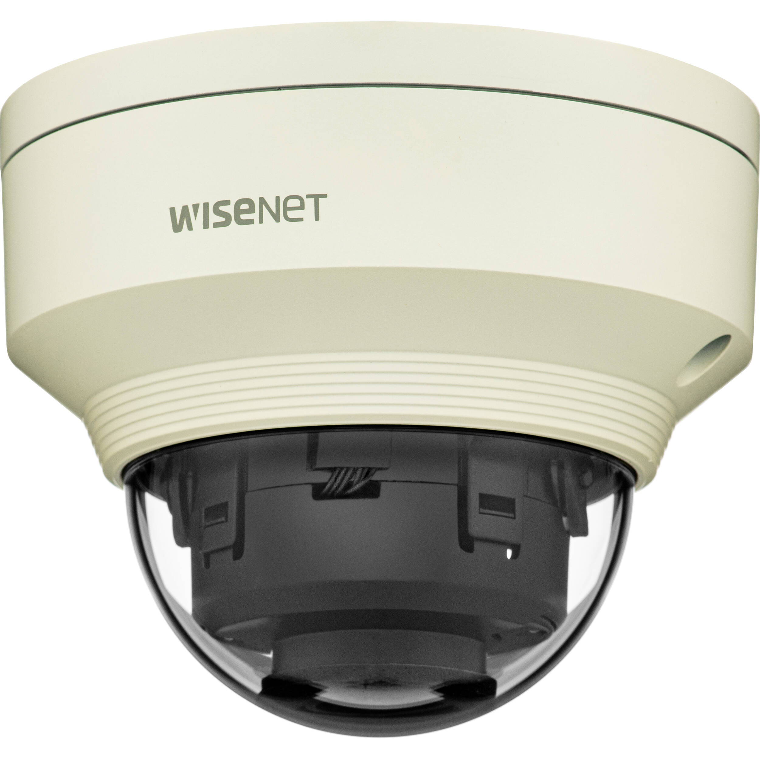 Wisenet X powered by Wisenet 5 network IR outdoor vandal dome camera, 5MP @30fps, 3.7mm fixed focal lens (97.5 ), triple codec H.265/H.264/MJPEG with WiseStream II technology, 120dB WDR, USB port for  easy installation, advanced video analytics and sound classification and business analytics, high powered IR LEDs range of 98', true D/N, dual SD card, hallway view, HLC, defog detection, DIS, 12VDC/PoE, IP67, IK10 — view 2