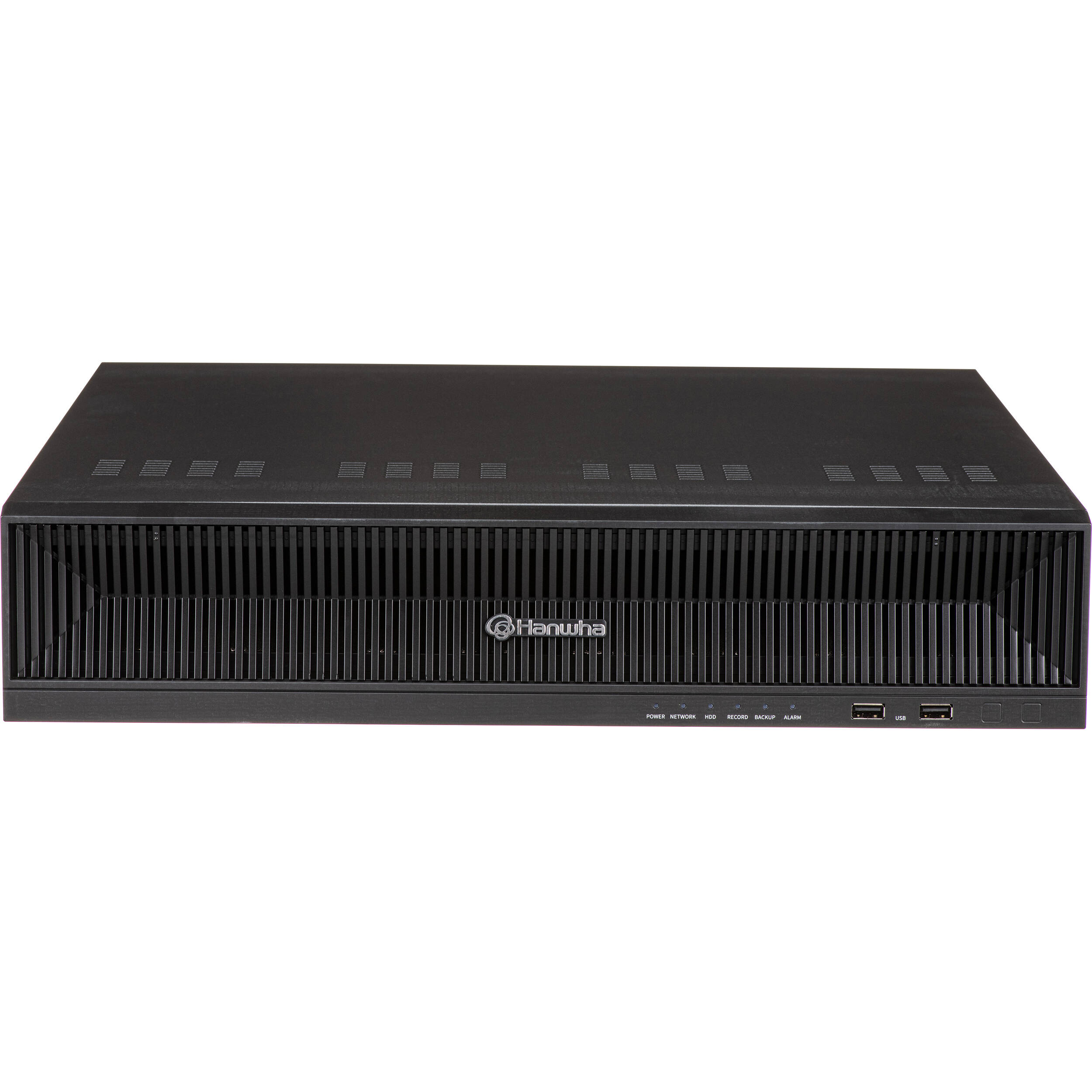 8K NVR (Intel based), No HDD, 16 channels with 16 PoE/PoE+ ports (PoE Budget 200W), H265,H264, MJPEG, 4 fixed internal SATA HDDs (6TB max per HDD), ARB (Automatic Recovery Backup), 140 Mbps recording / up to 32 Mbps playback, Dual stream recording, WiseStream technology, HDMI/VGA dual display, max. resolution of 32MP recording/display and fisheye dewarping on web and CMS, web UI 2.0 (no plugins required), AI search (Wisenet AI cameras only), QR Code — view 2