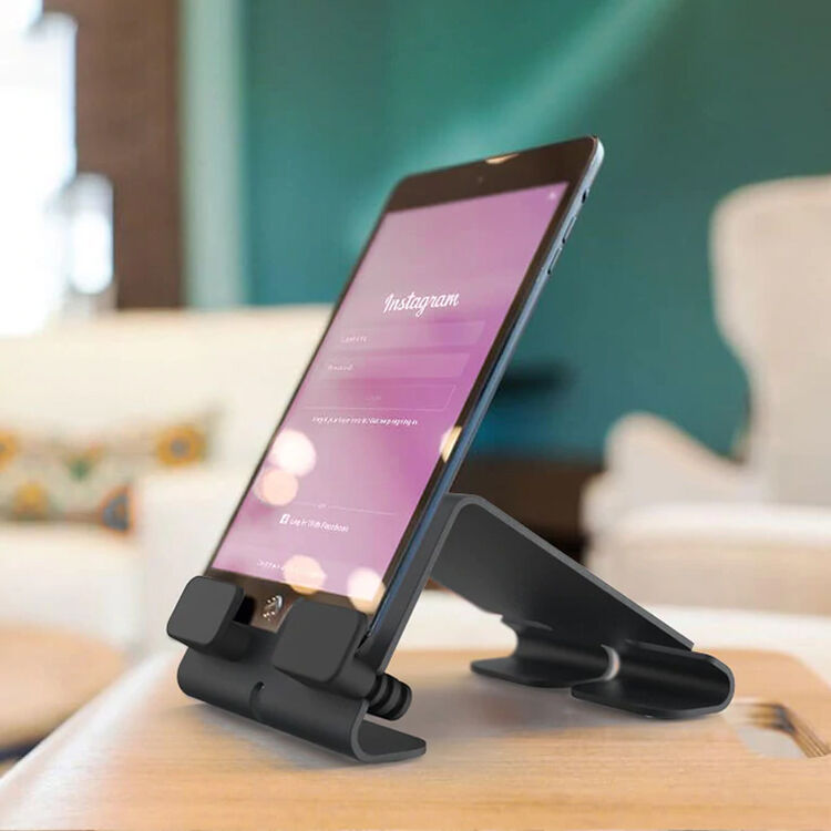 Heckler Design Universal Tablet Stand in beige for desktop tablet use — view 2