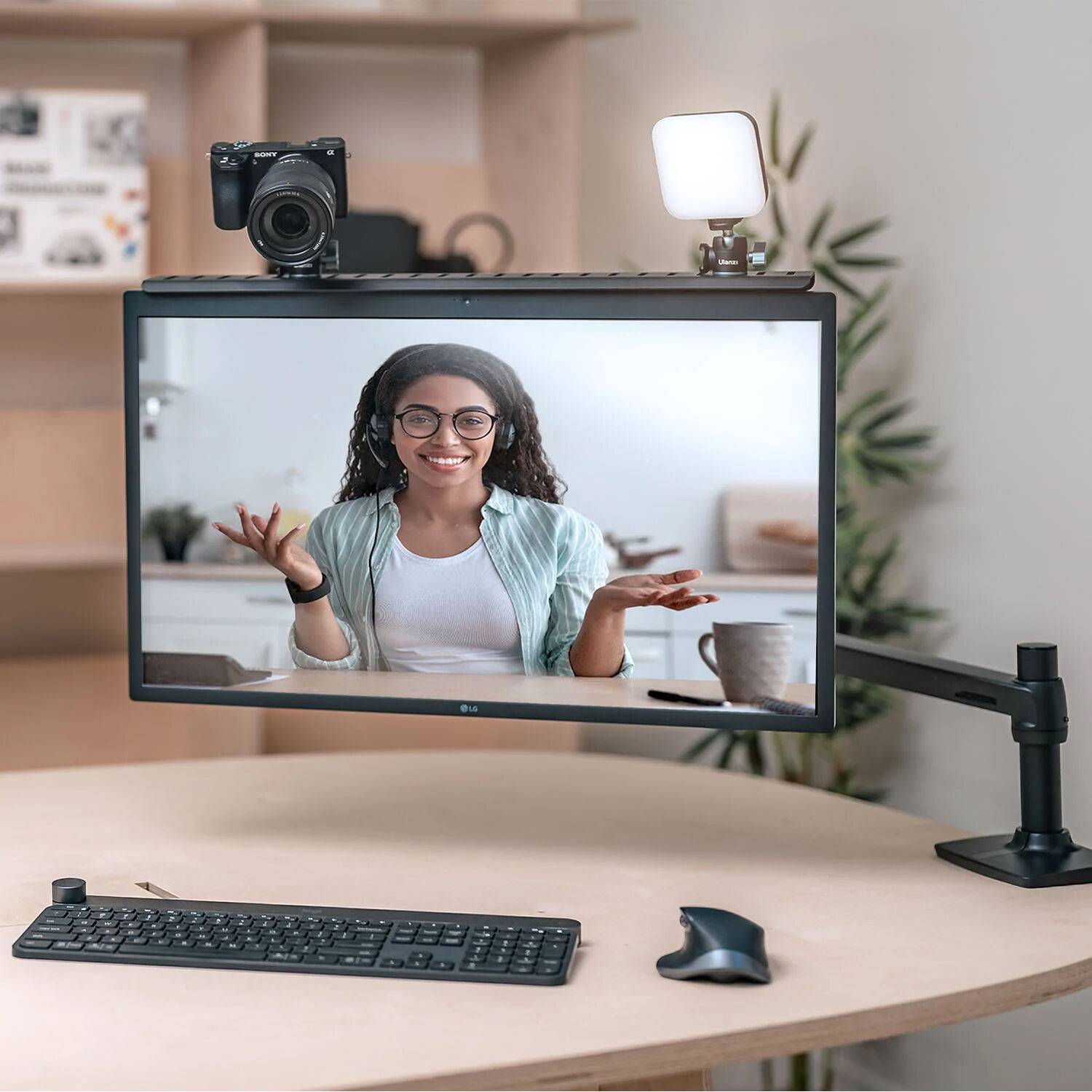 Heckler Design H624-BK camera shelf for monitor arms in black finish — view 3