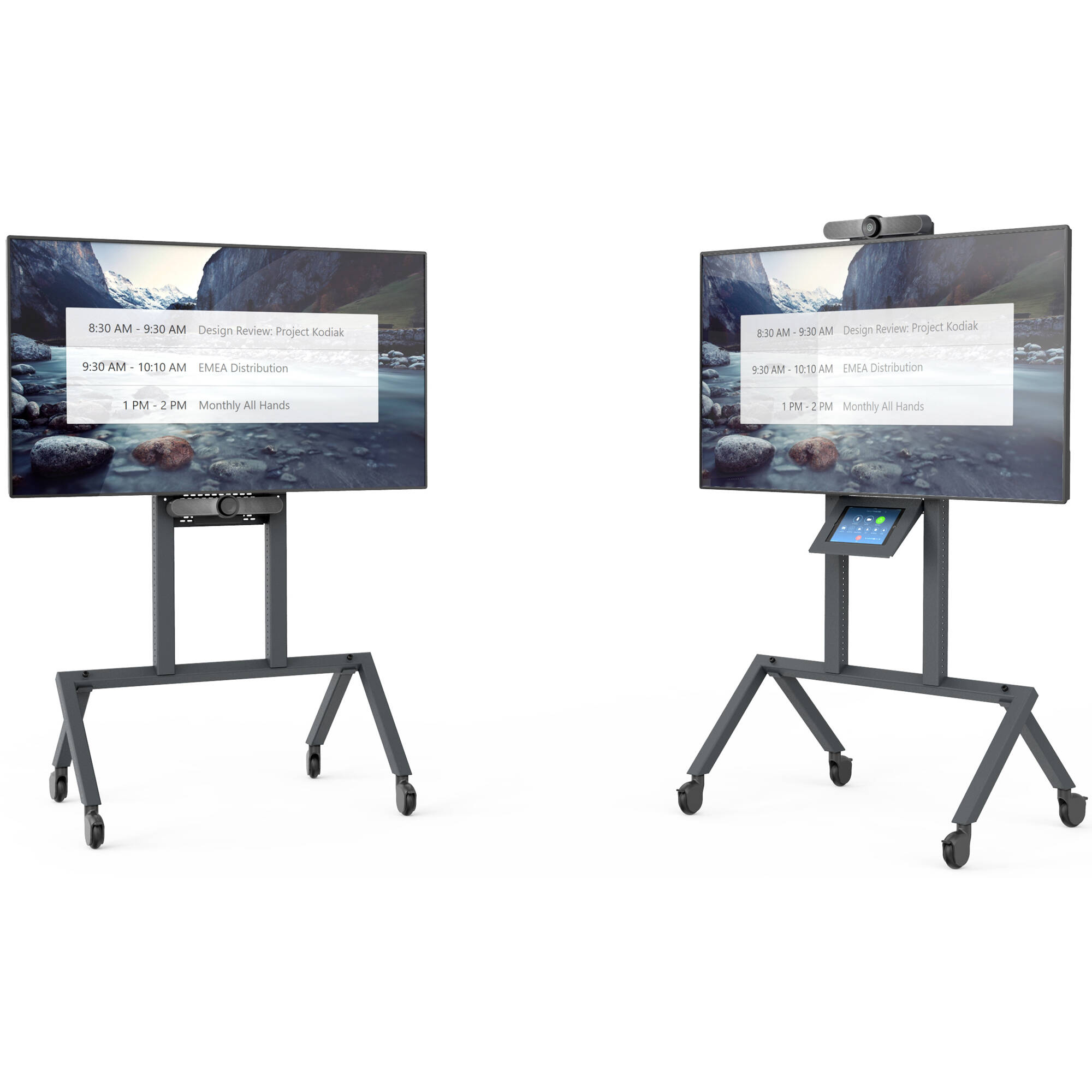Heckler Design H702-BG black grey device panel for AV cart mounting conferencing cameras and video bars — view 10