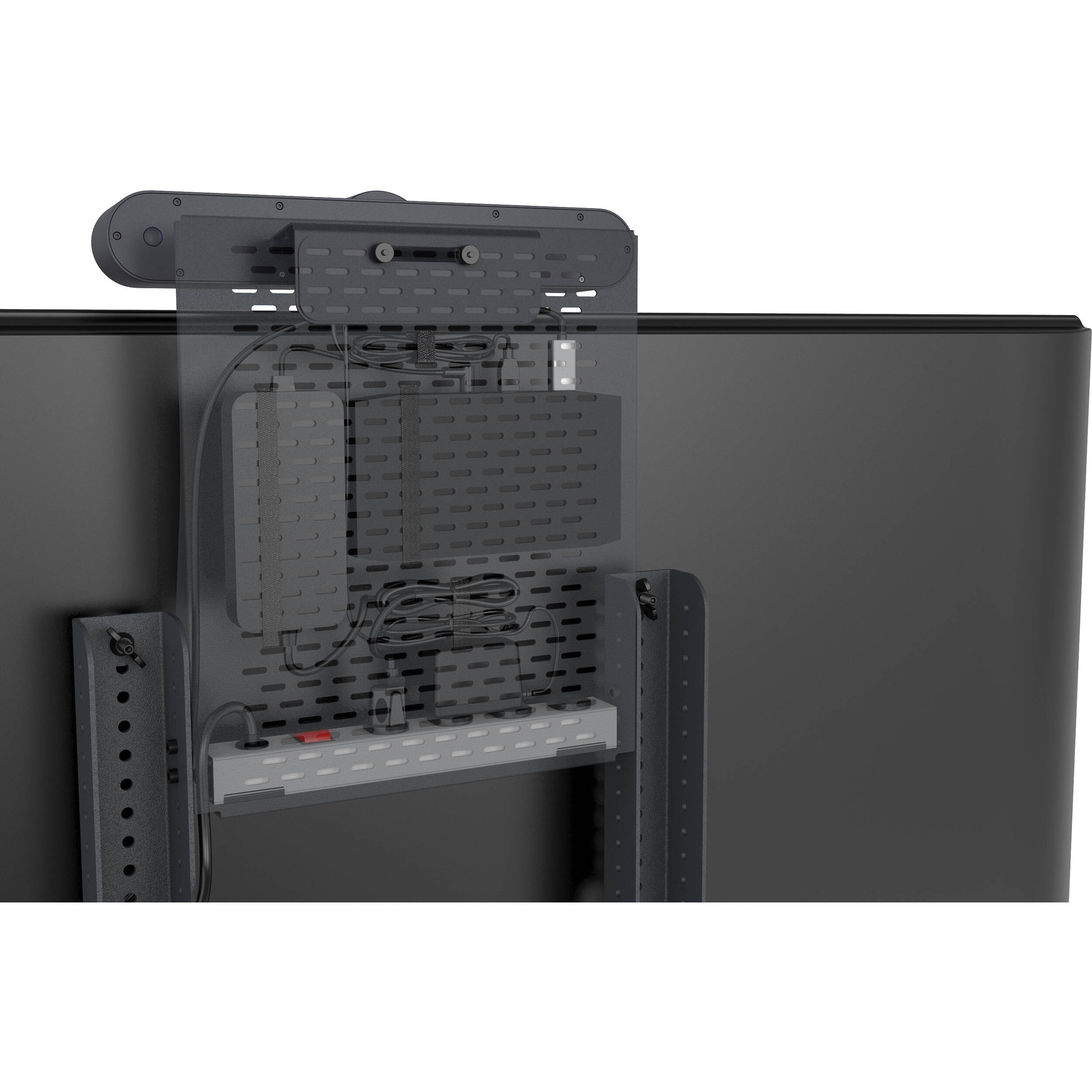 Heckler Design H702-BG black grey device panel for AV cart mounting conferencing cameras and video bars — view 5