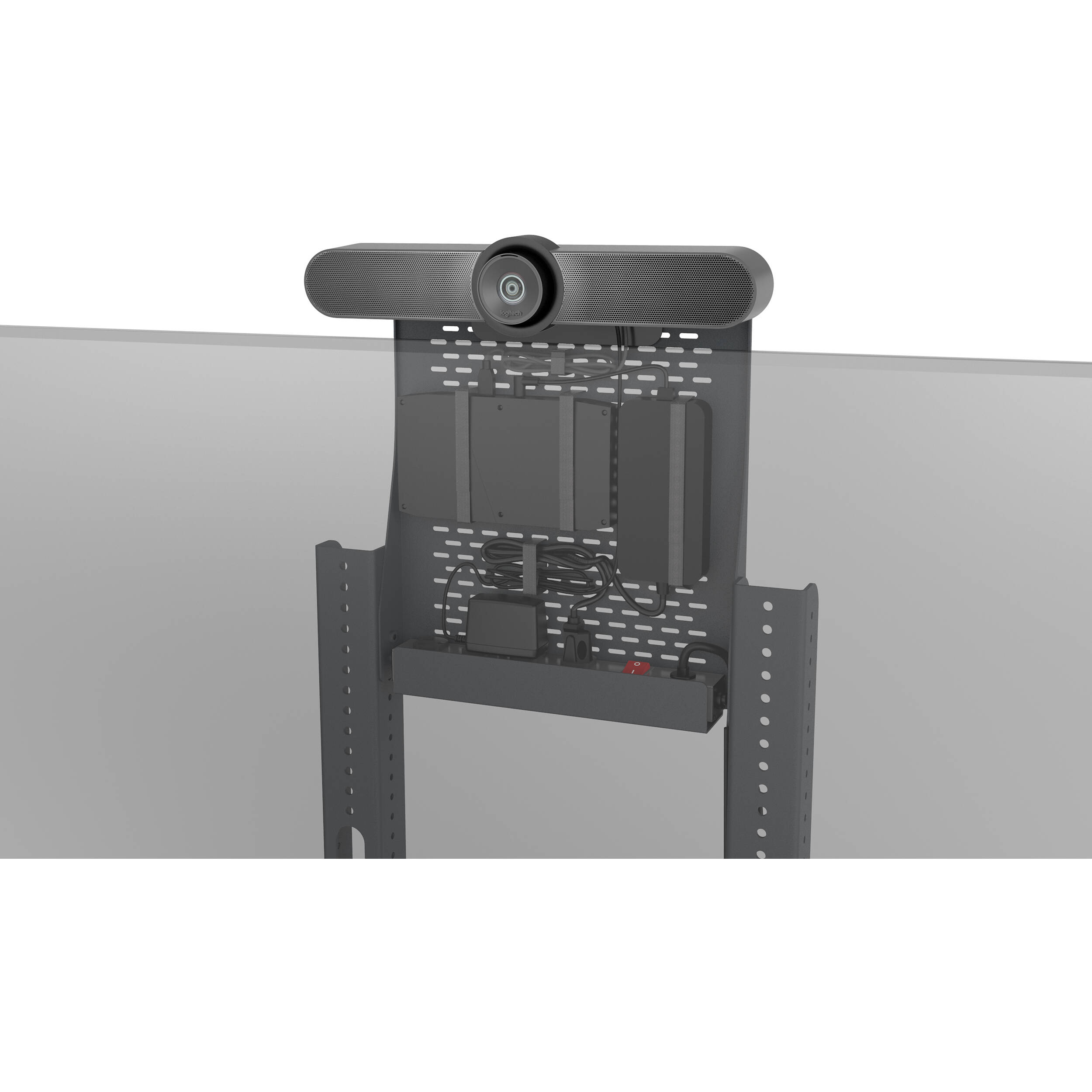 Heckler Design H702-BG black grey device panel for AV cart mounting conferencing cameras and video bars — view 6
