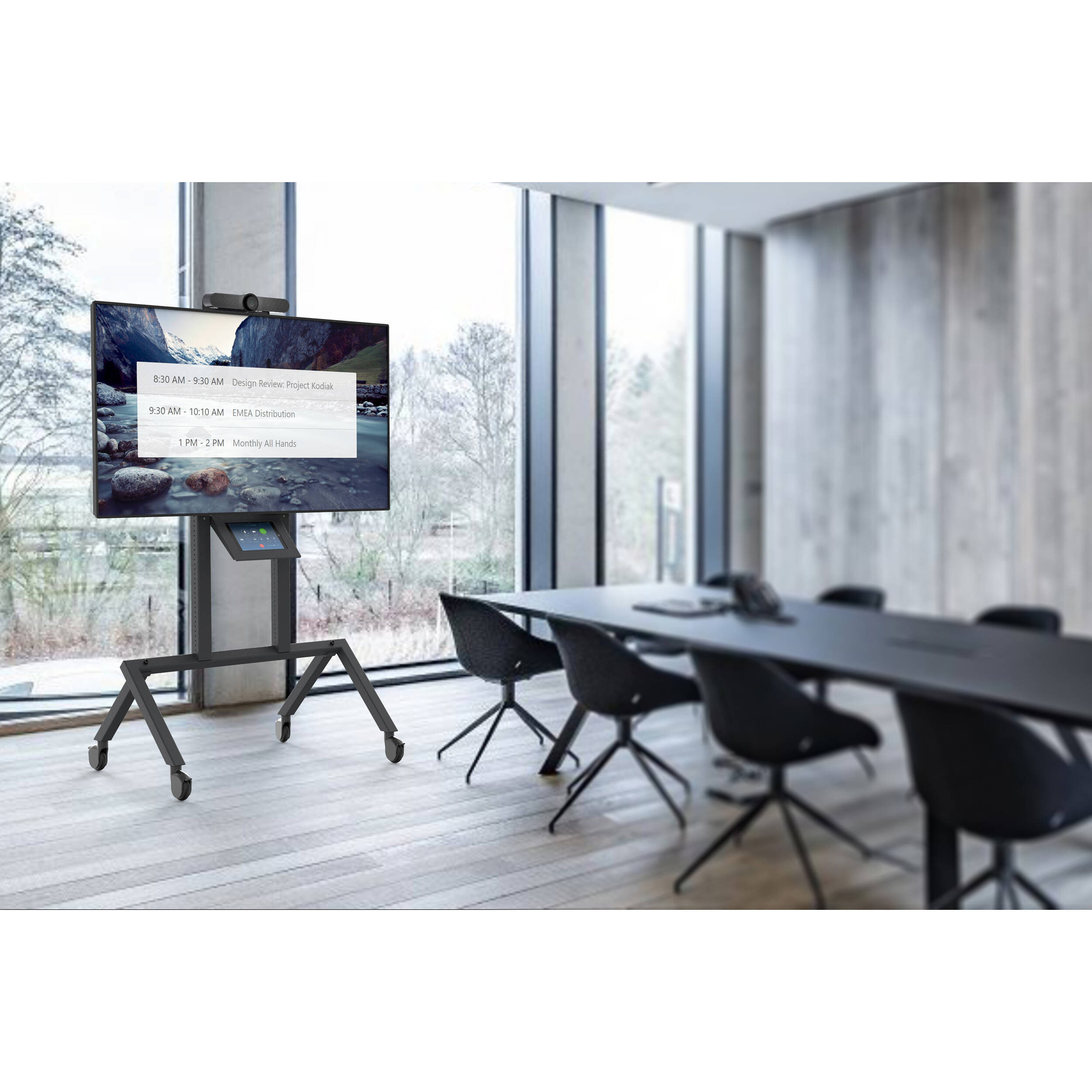 Heckler Design H702-BG black grey device panel for AV cart mounting conferencing cameras and video bars — view 7