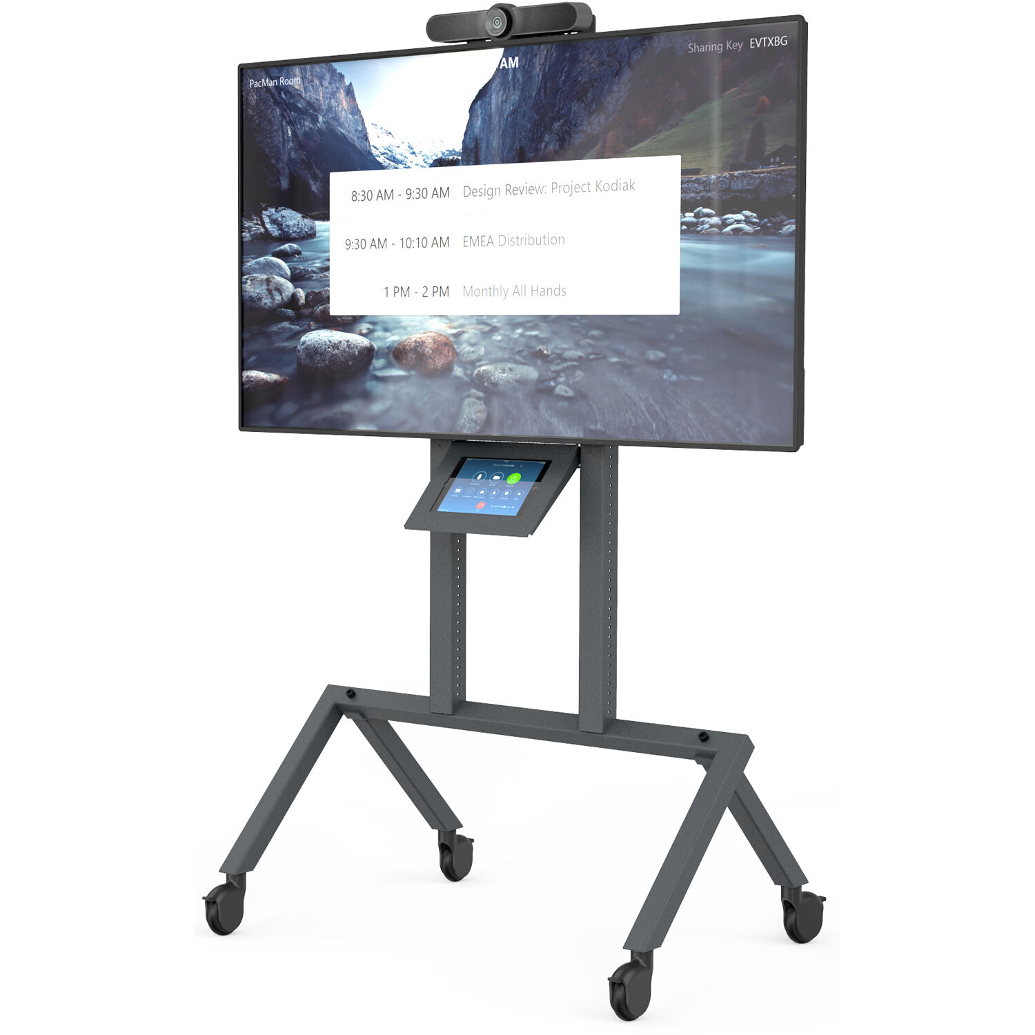 Heckler Design H702-BG black grey device panel for AV cart mounting conferencing cameras and video bars — view 9