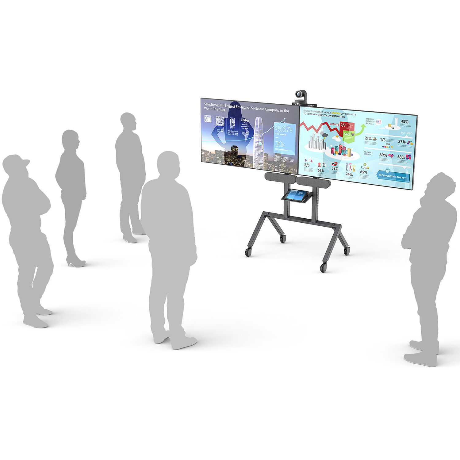 AV Cart for Logitech Rally Plus - Black Grey — view 11