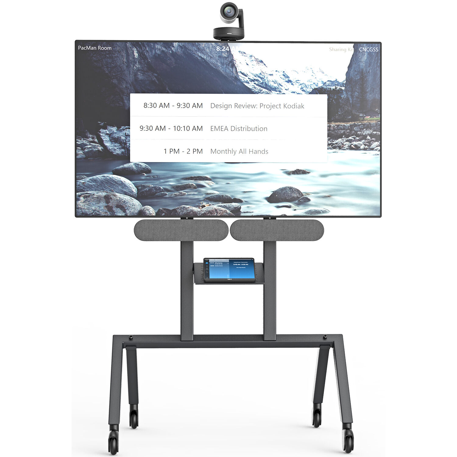 AV Cart for Logitech Rally Plus - Black Grey — view 2