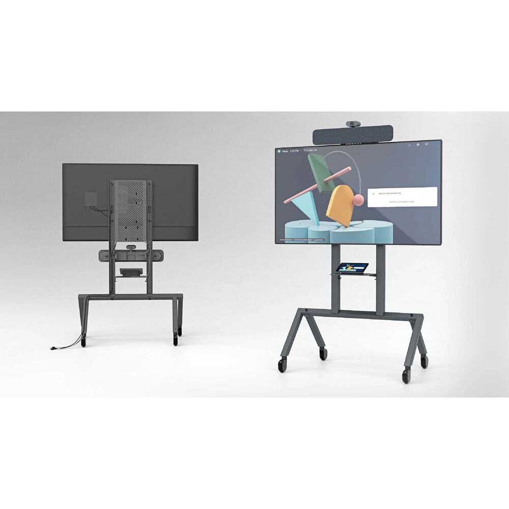 Heckler Design H720-BG AV cart for Google Meet Series One Room Kit in a collaboration room — view 4