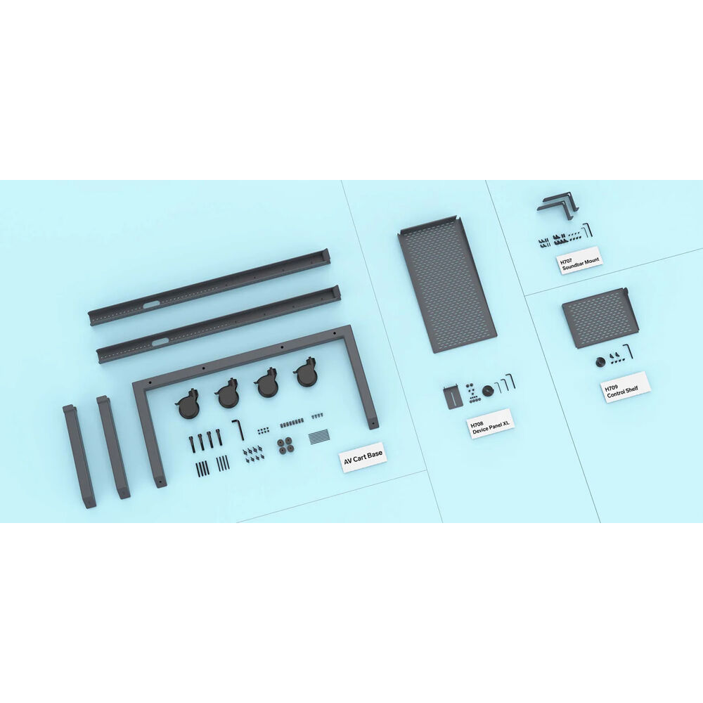 Heckler Design H720-BG AV cart for Google Meet Series One Room Kit in a collaboration room — view 8
