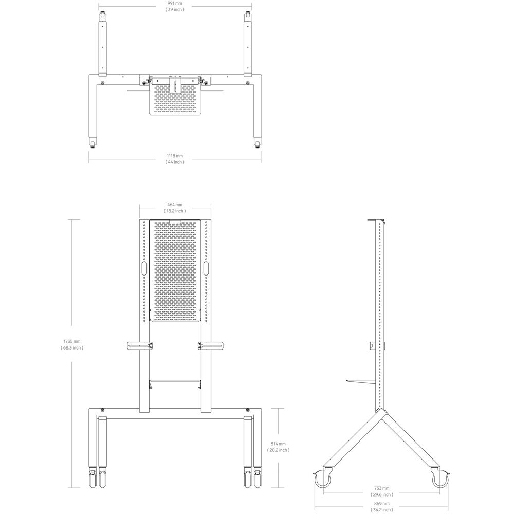 Heckler Design H720-BG AV cart for Google Meet Series One Room Kit in a collaboration room — view 9