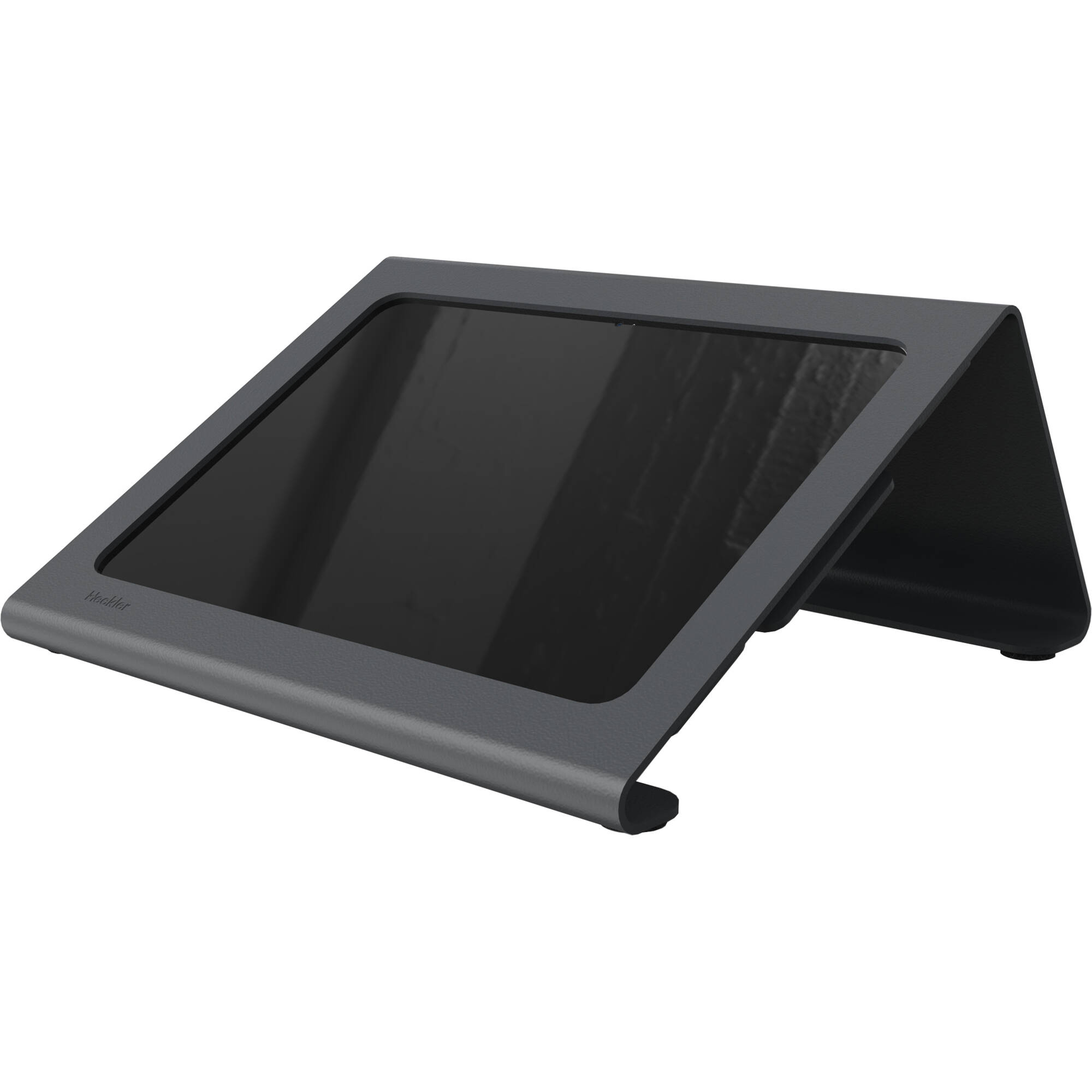 Heckler Design meeting room console for iPad 10th generation in black gray powder-coated steel — view 3