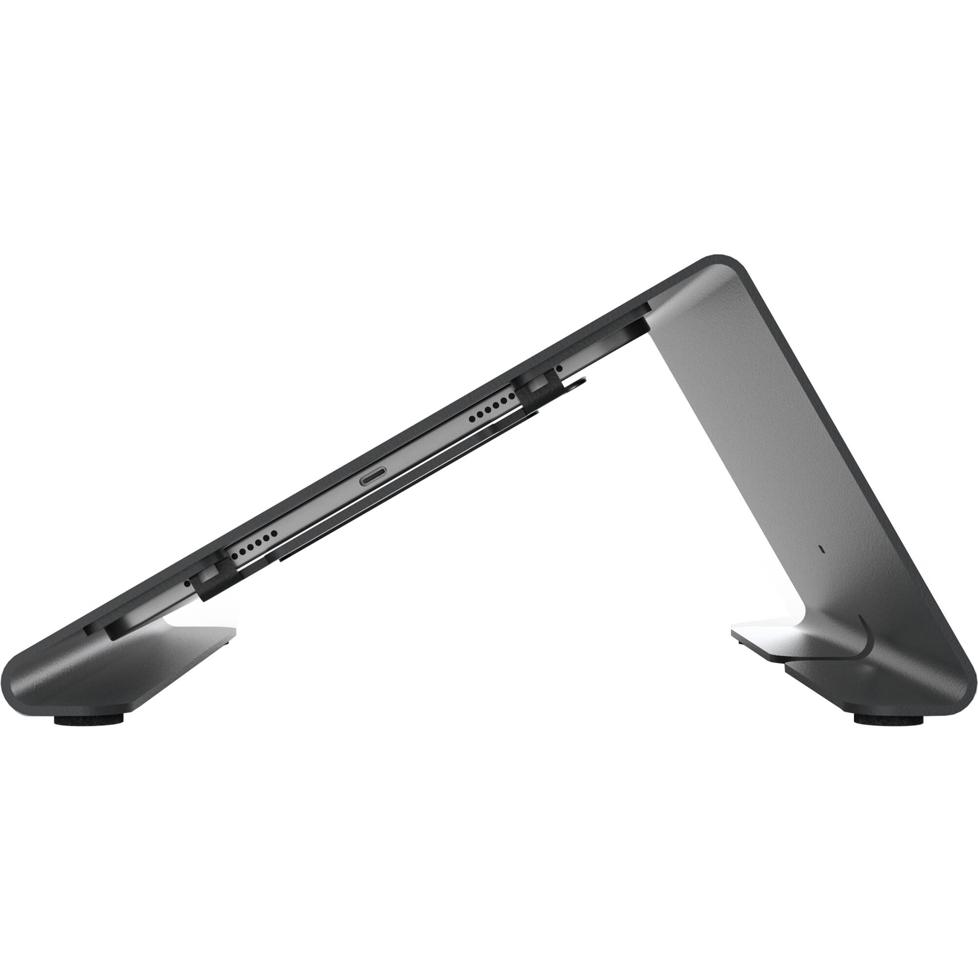 Heckler Design meeting room console for iPad 10th generation in black gray powder-coated steel — view 4