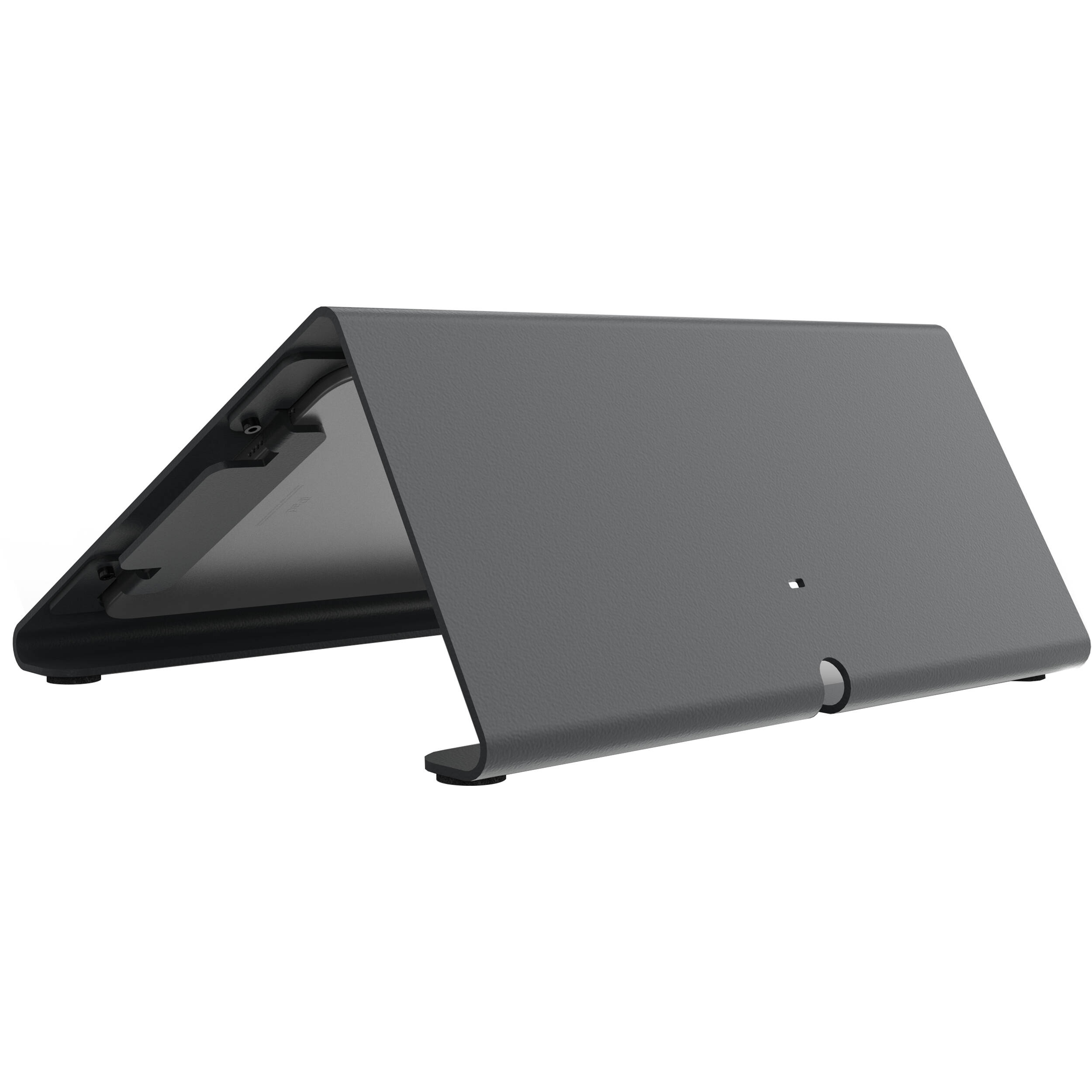 Heckler Design meeting room console for iPad 10th generation in black gray powder-coated steel — view 5