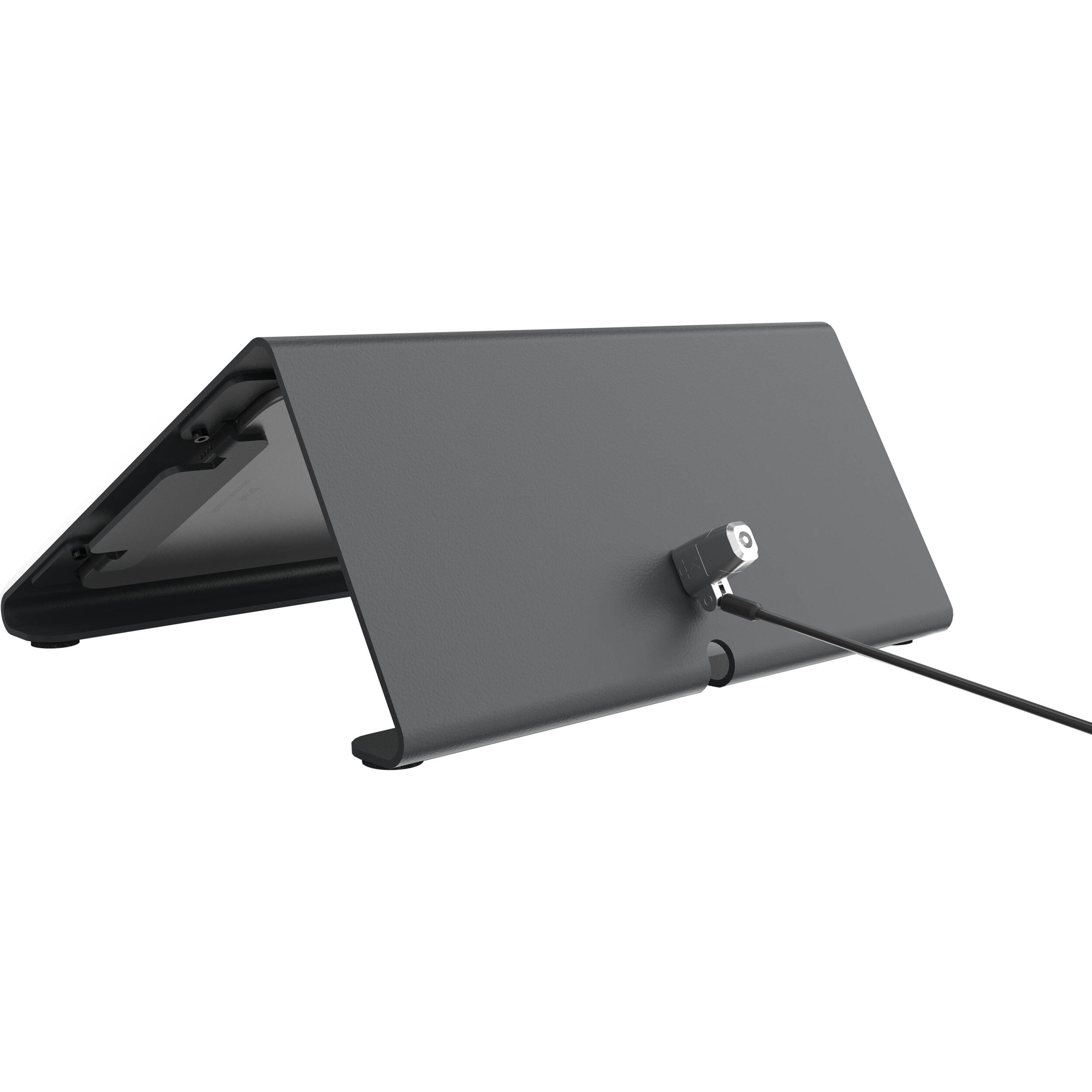 Heckler Design meeting room console for iPad 10th generation in black gray powder-coated steel — view 6