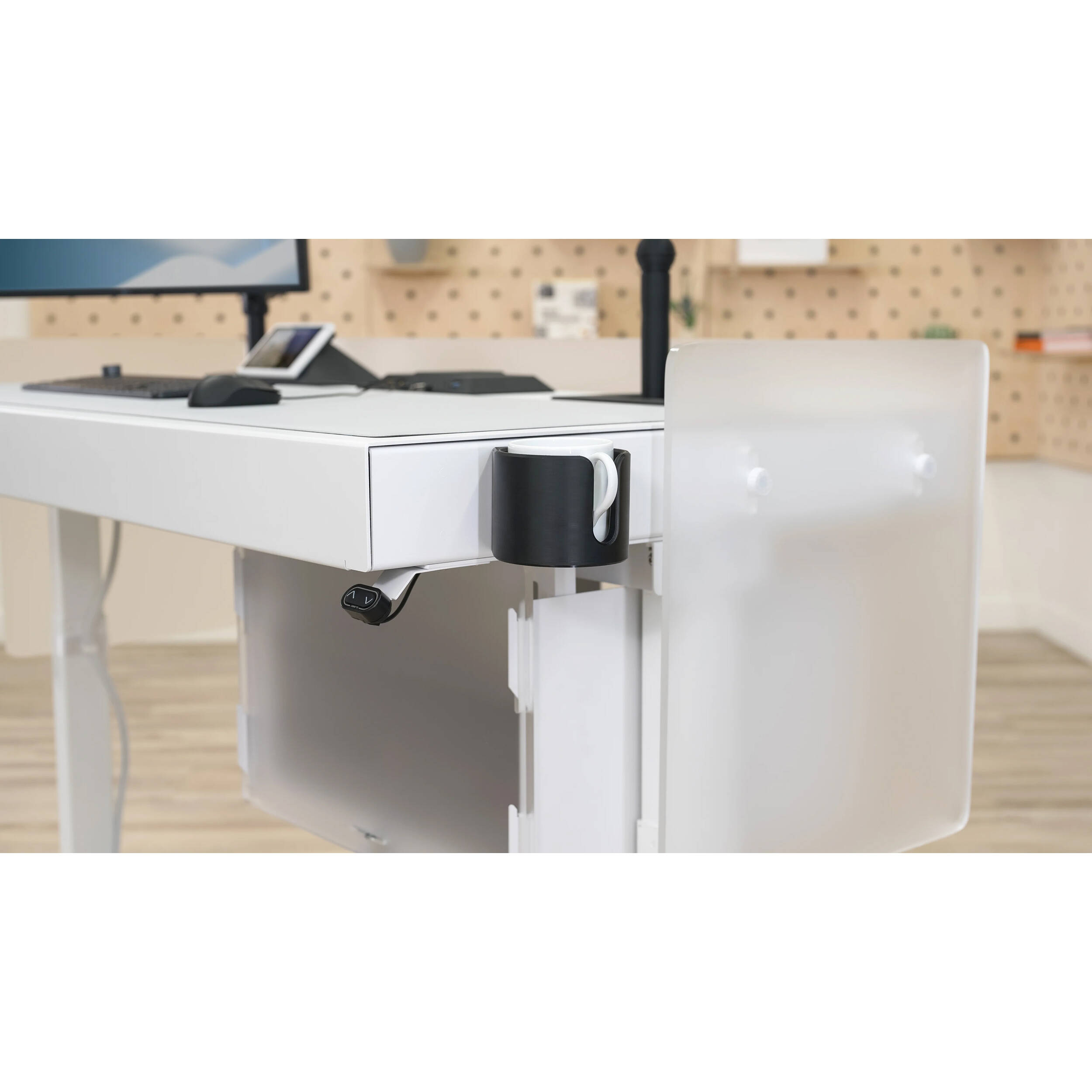 Heckler Design black cup holder desk accessory for organized workstation beverage placement — view 3
