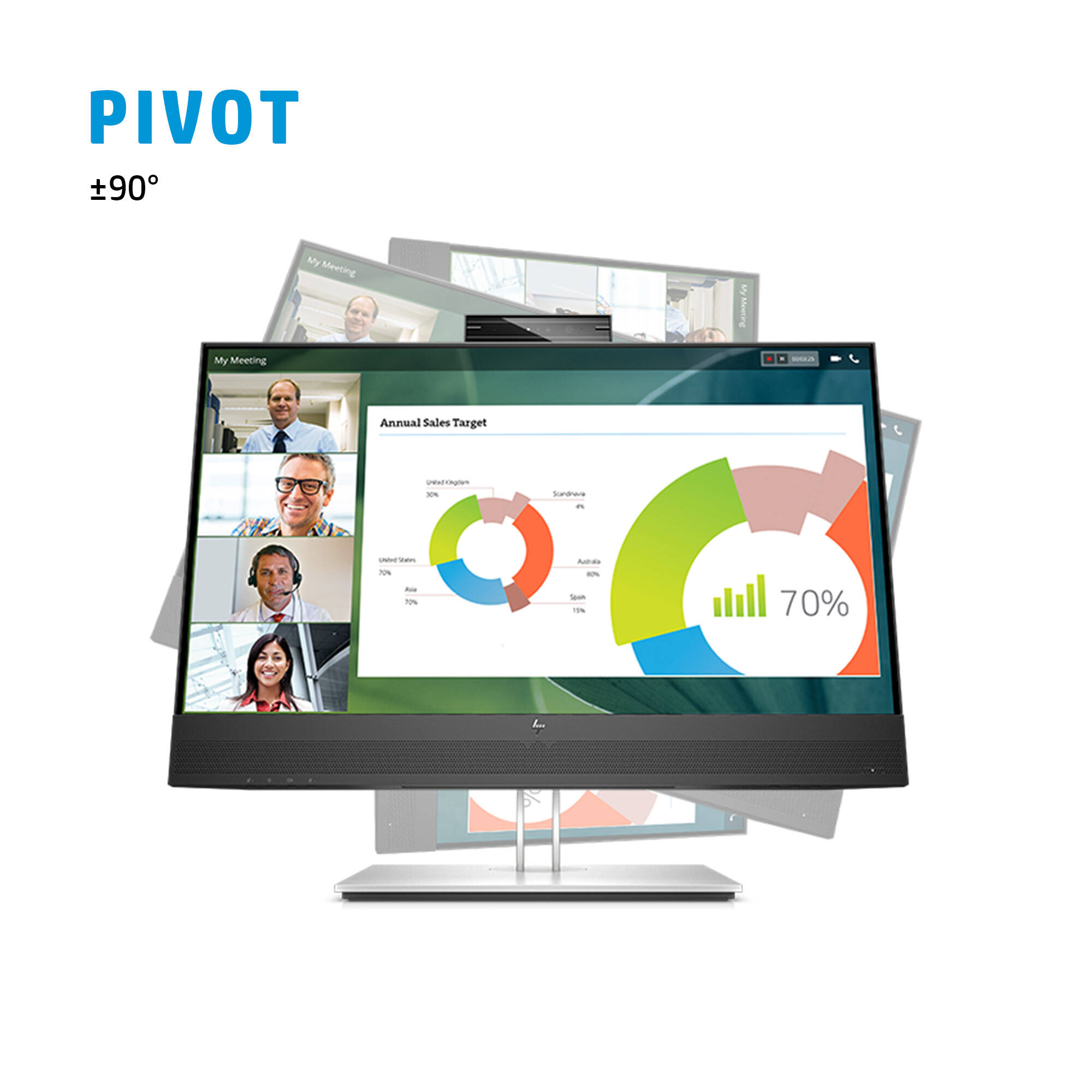 HP E24mv G4 23.8-inch Full HD IPS conferencing monitor with built-in camera and speakers — view 10