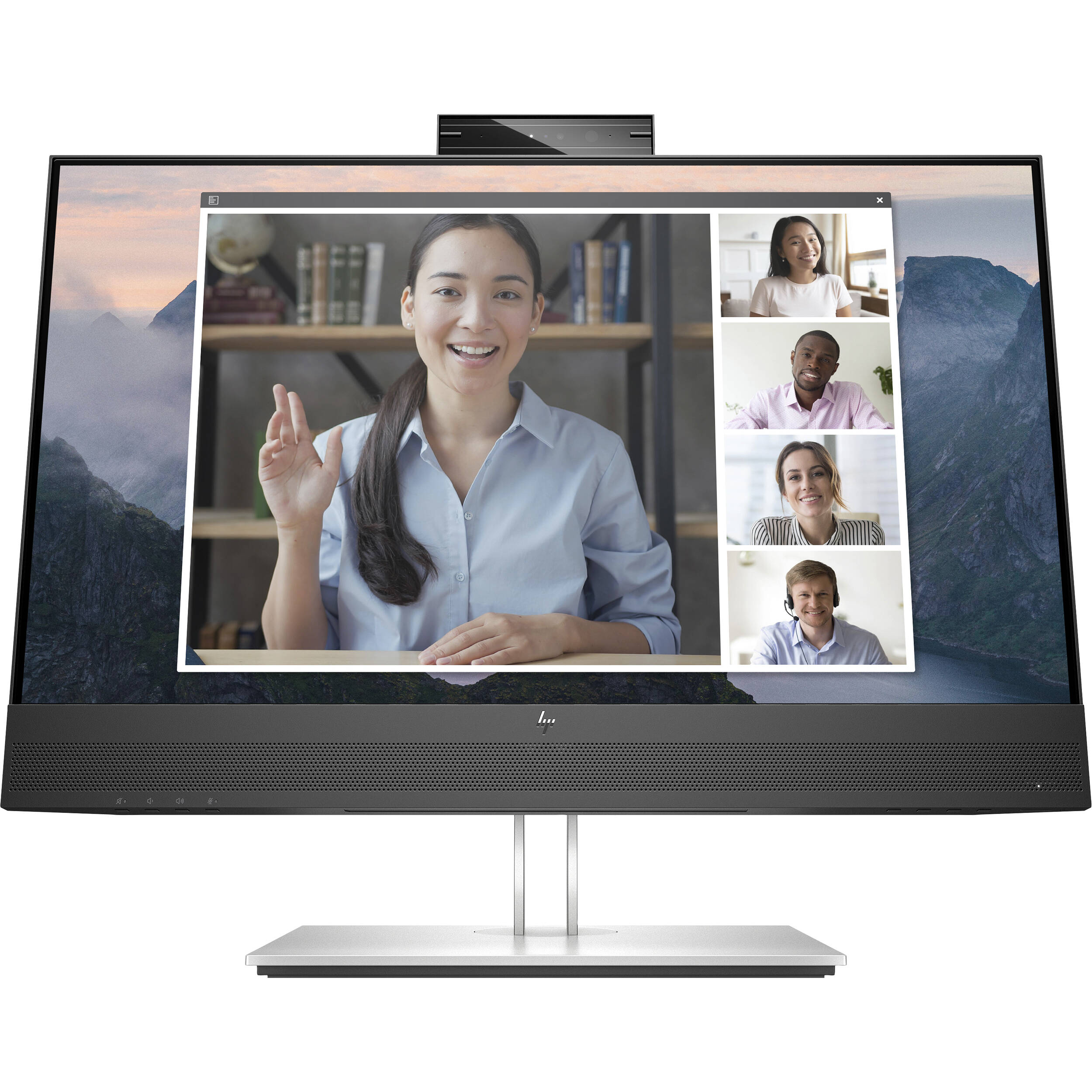 HP E24mv G4 23.8-inch Full HD IPS conferencing monitor with built-in camera and speakers — view 2
