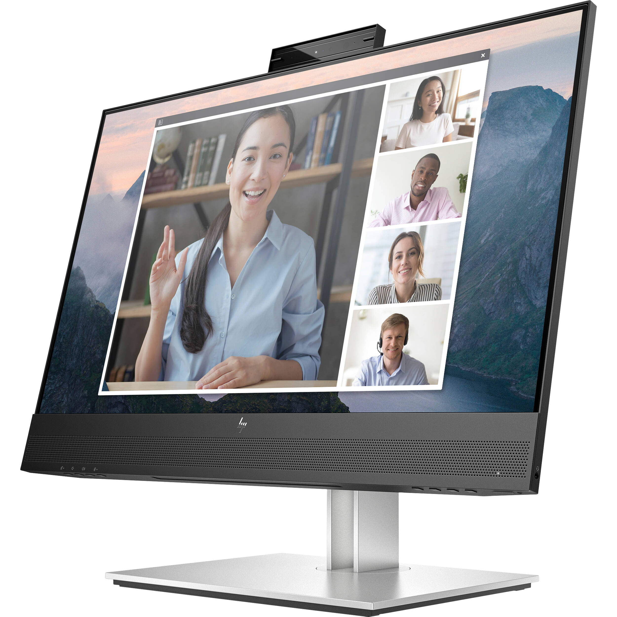 HP E24mv G4 23.8-inch Full HD IPS conferencing monitor with built-in camera and speakers — view 3