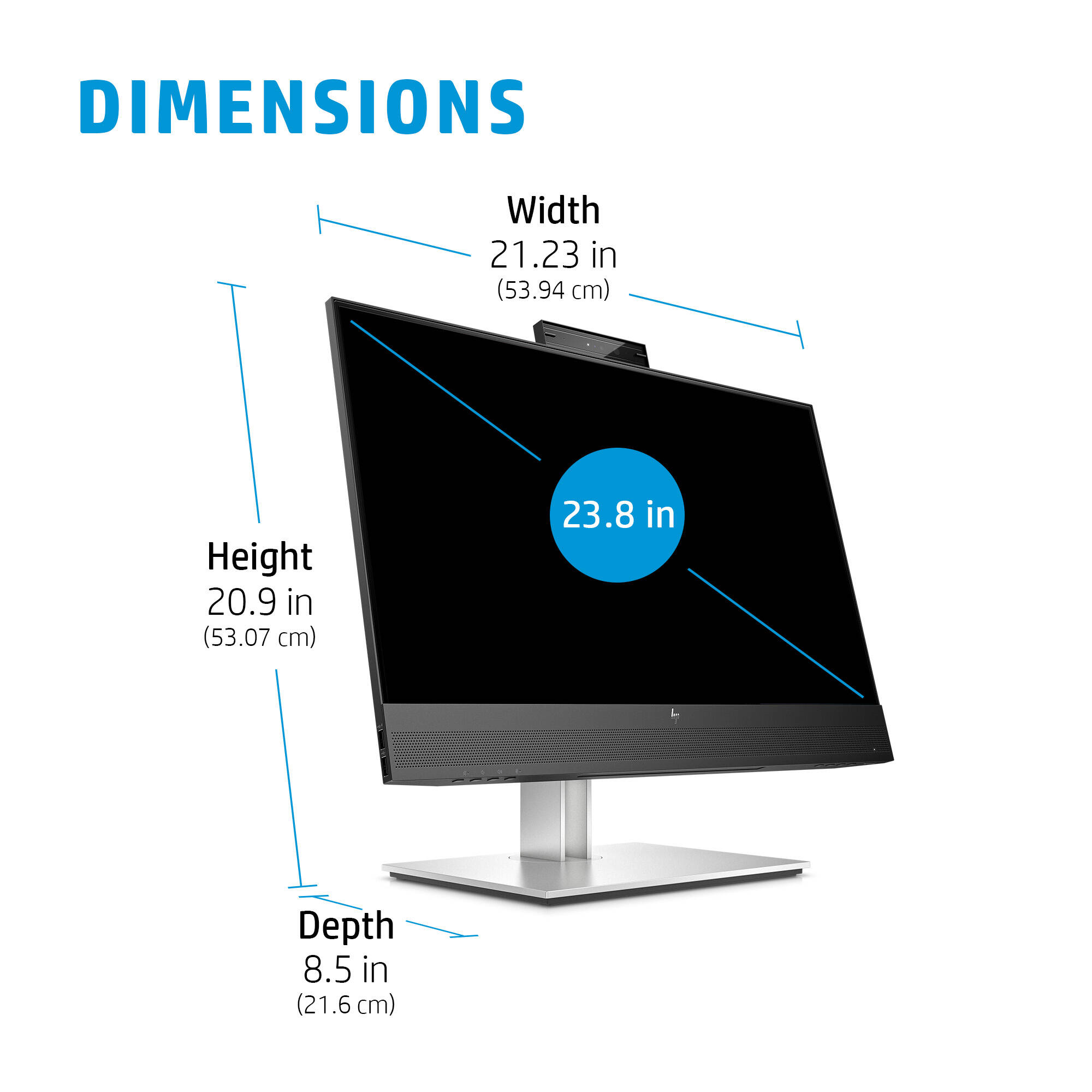 HP E24mv G4 23.8-inch Full HD IPS conferencing monitor with built-in camera and speakers — view 9