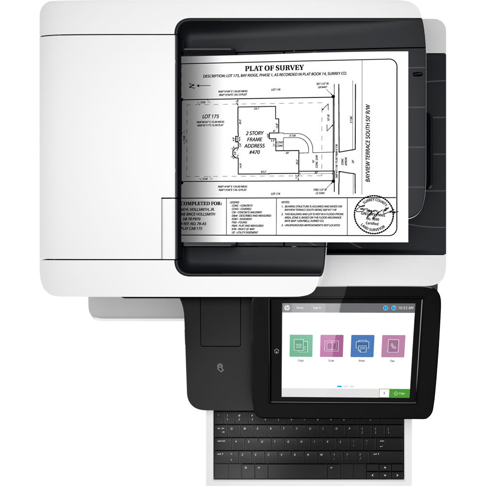 HP LaserJet Enterprise Flow MFP M528z monochrome multifunction printer for enterprise office workflows — view 4