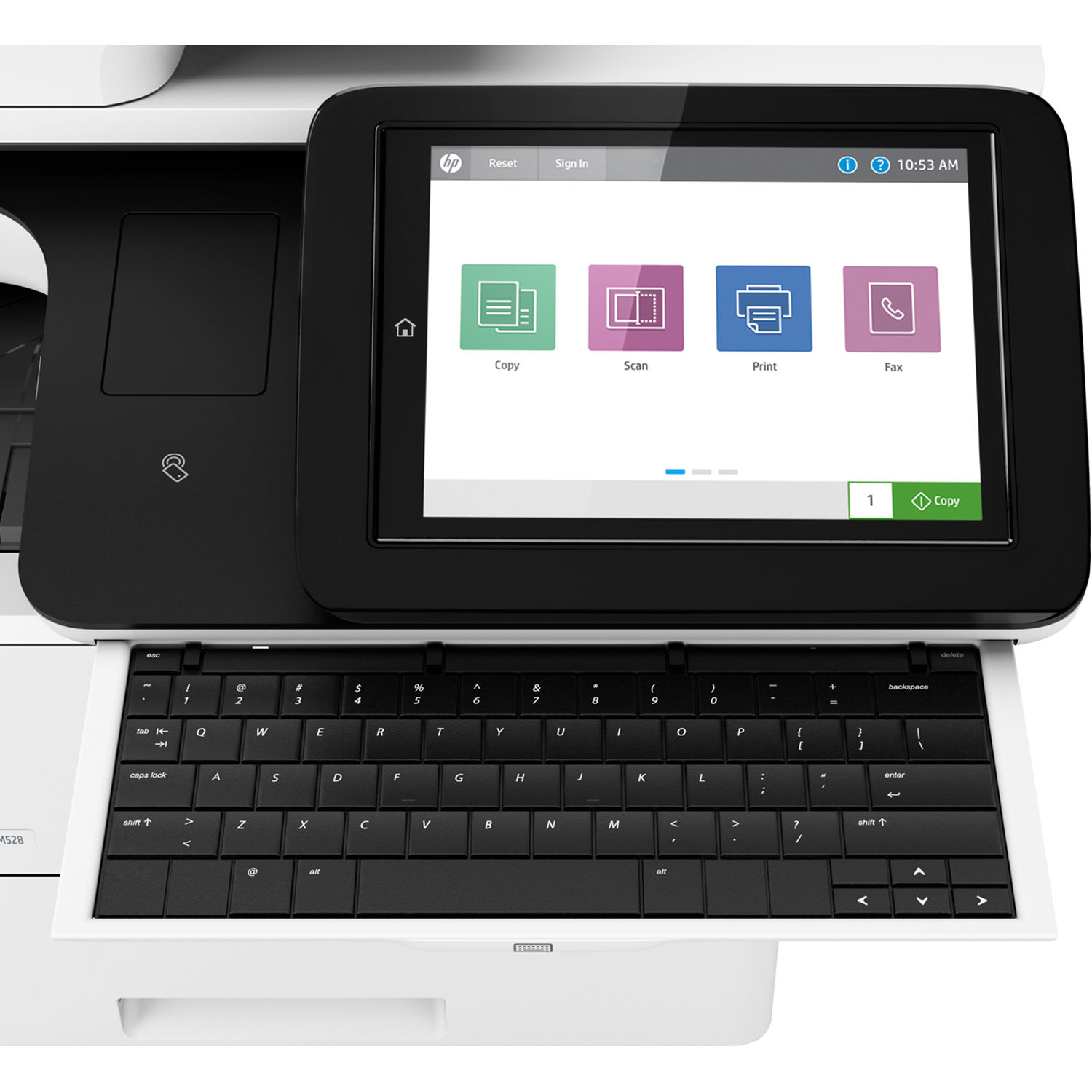 HP LaserJet Enterprise Flow MFP M528z monochrome multifunction printer for enterprise office workflows — view 5