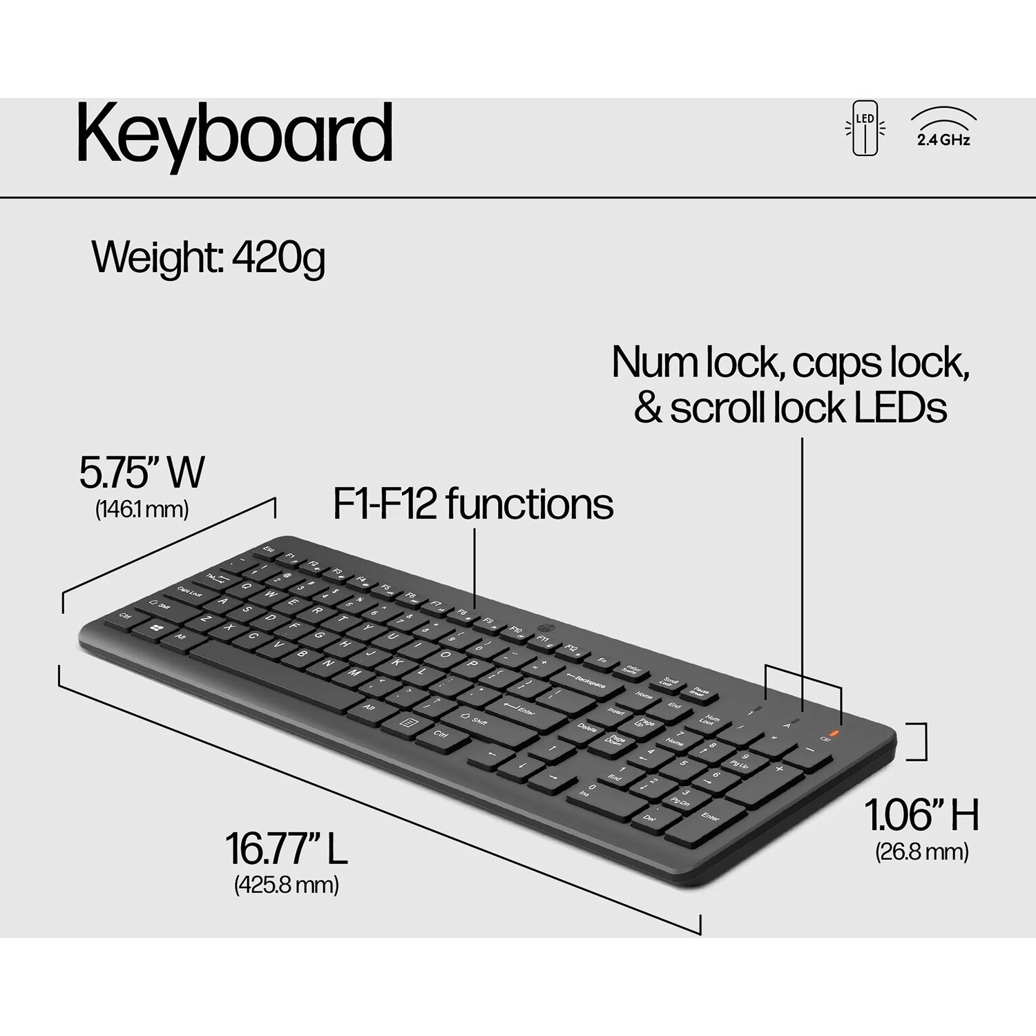 HP 330 WL Mse/KB Combo wireless keyboard and mouse set for PC with CAN/ENG localization — view 5