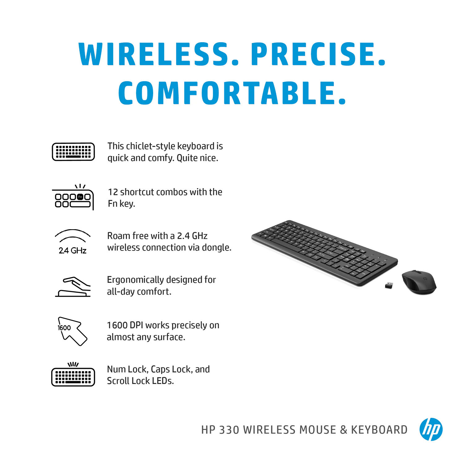 HP 330 WL Mse/KB Combo wireless keyboard and mouse set for PC with CAN/ENG localization — view 9