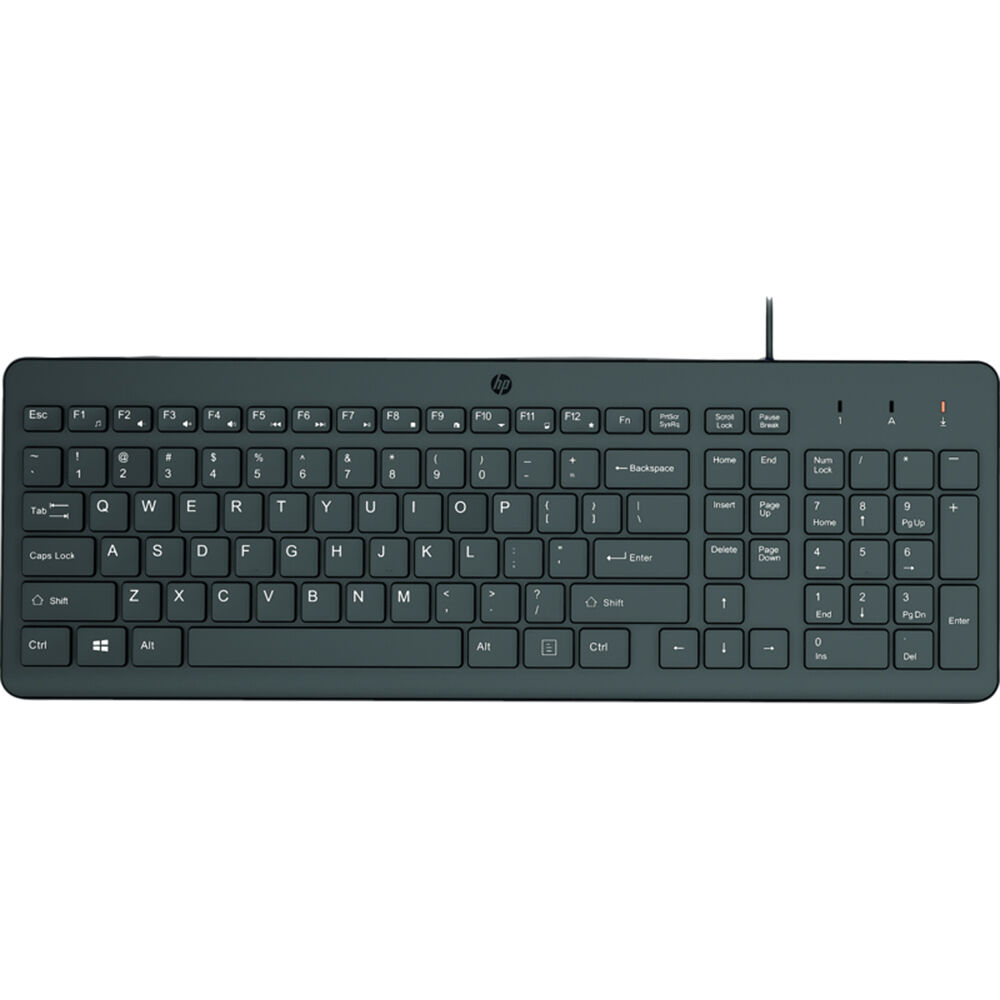 HP 150 full-size wired USB keyboard, Canadian English layout, black — view 2