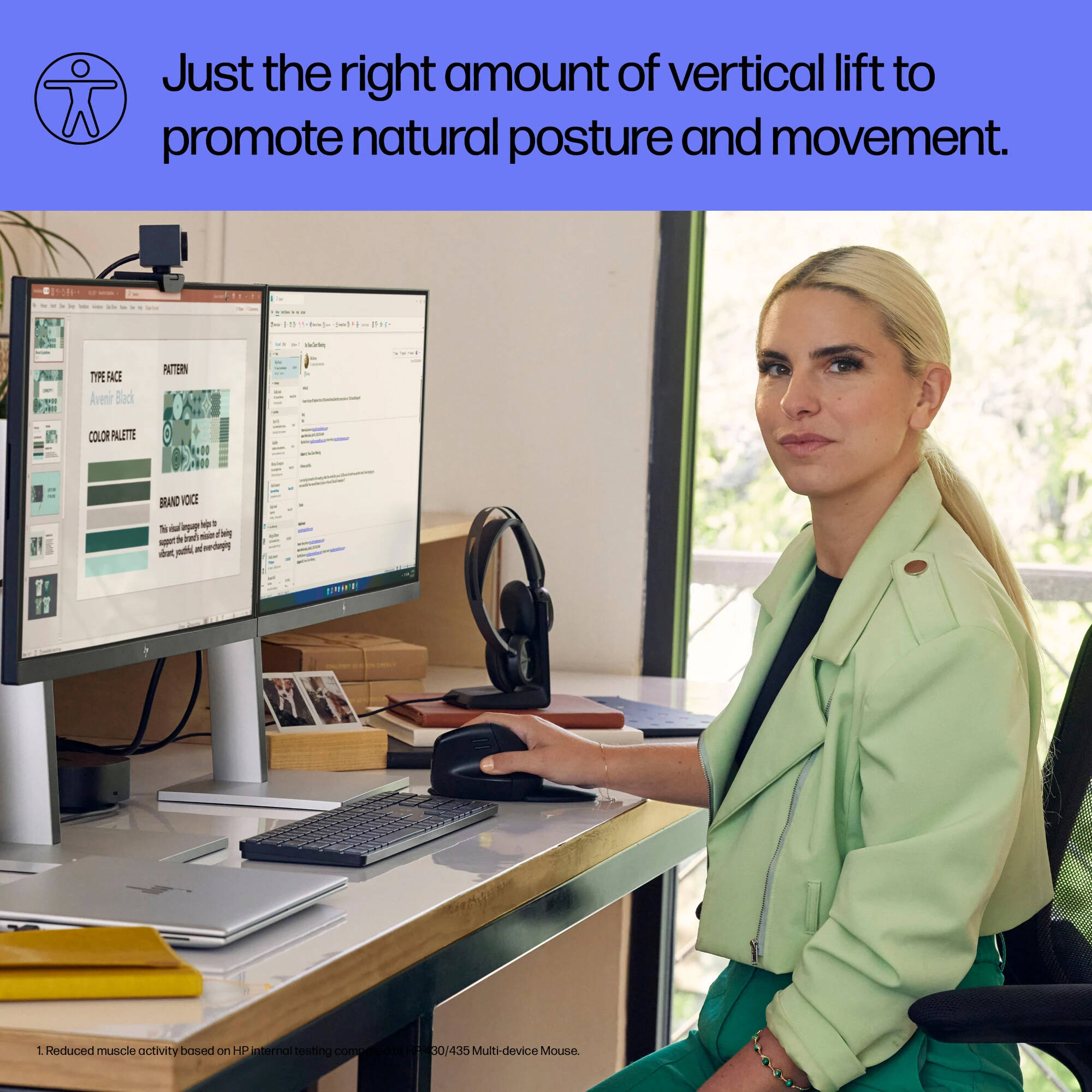 HP 925 Ergo VRTCL wireless vertical mouse for ergonomic desktop use — view 10