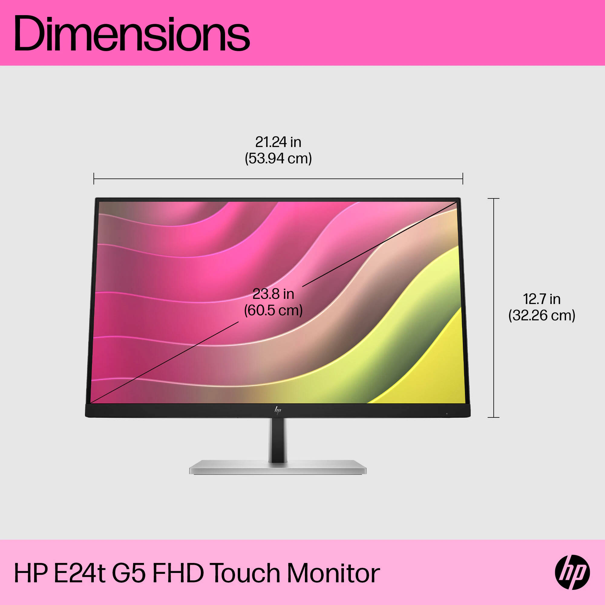 HP E24t G5 23.8-inch Full HD IPS touch monitor for business workstations — view 10