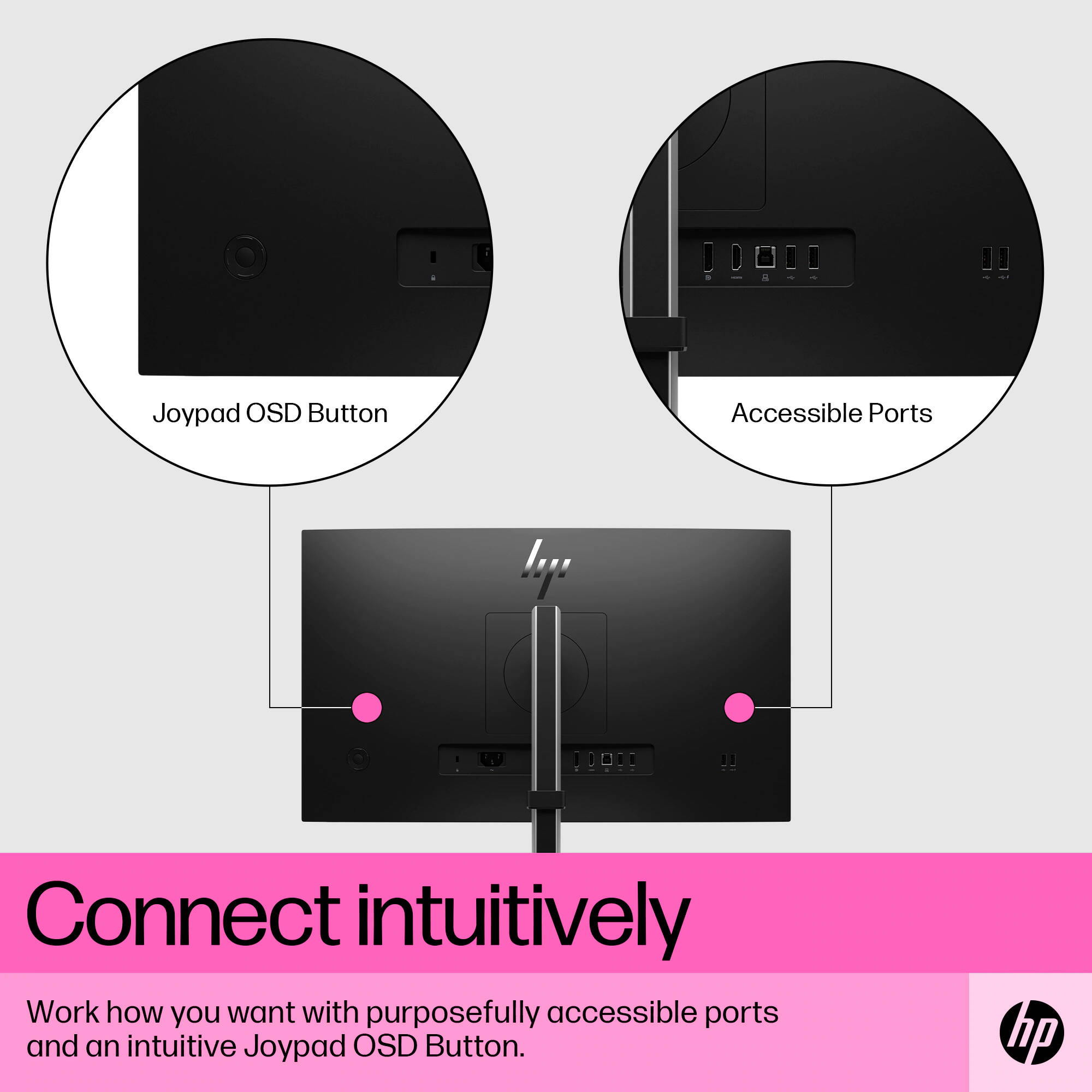 HP E24t G5 23.8-inch Full HD IPS touch monitor for business workstations — view 5