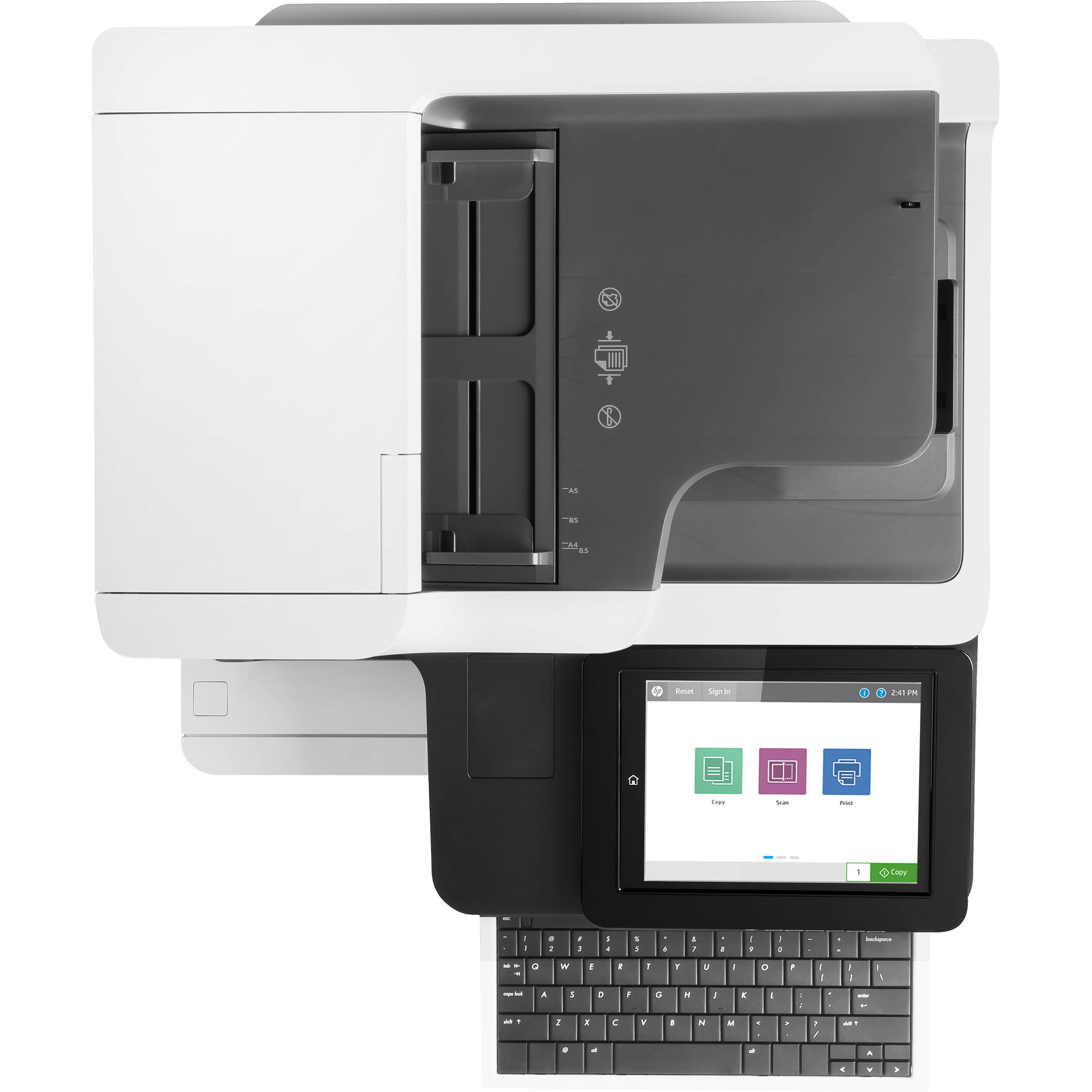 HP LaserJet Enterprise Flow MFP M634h monochrome desktop multifunction printer — view 4