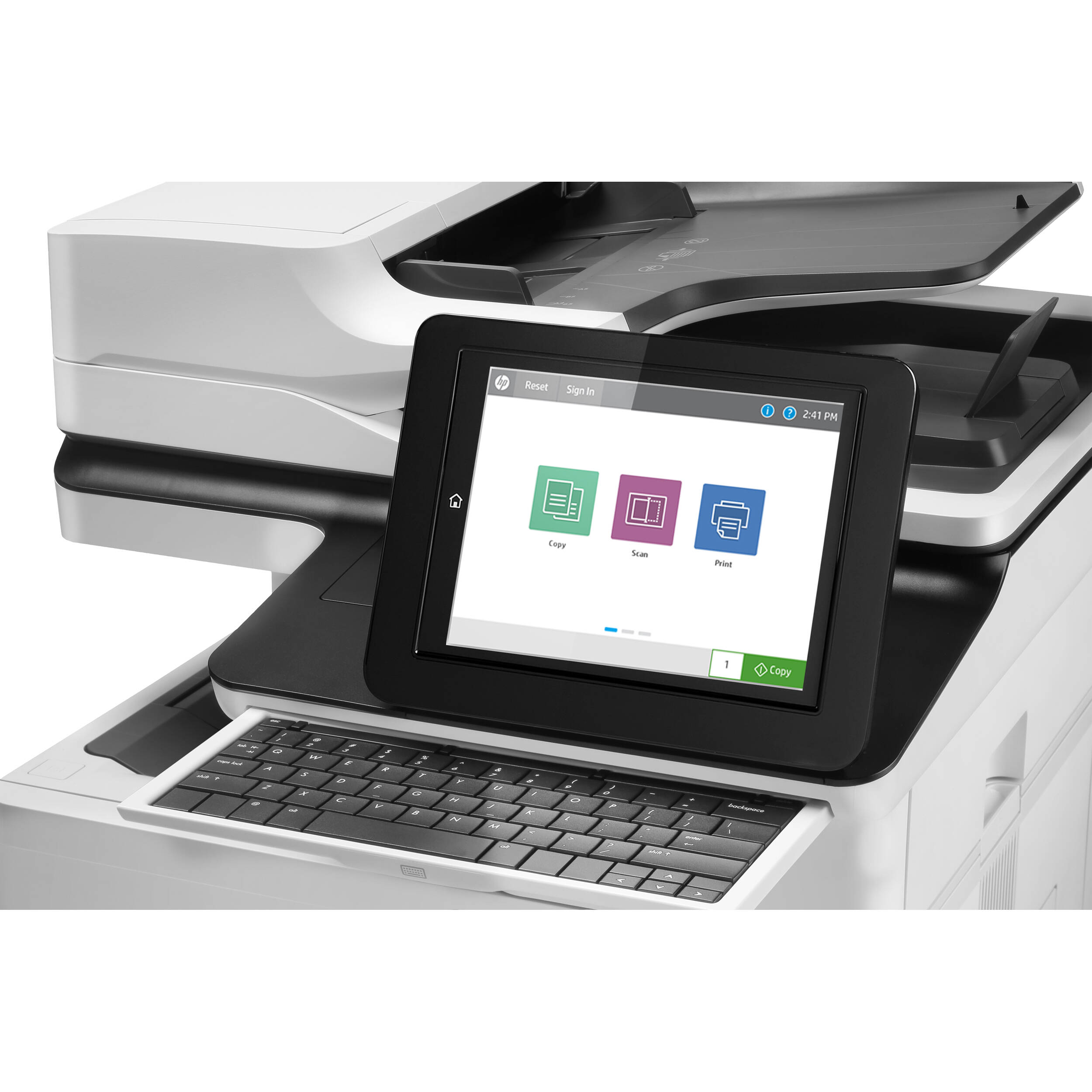 HP LaserJet Enterprise Flow MFP M634h monochrome desktop multifunction printer — view 5