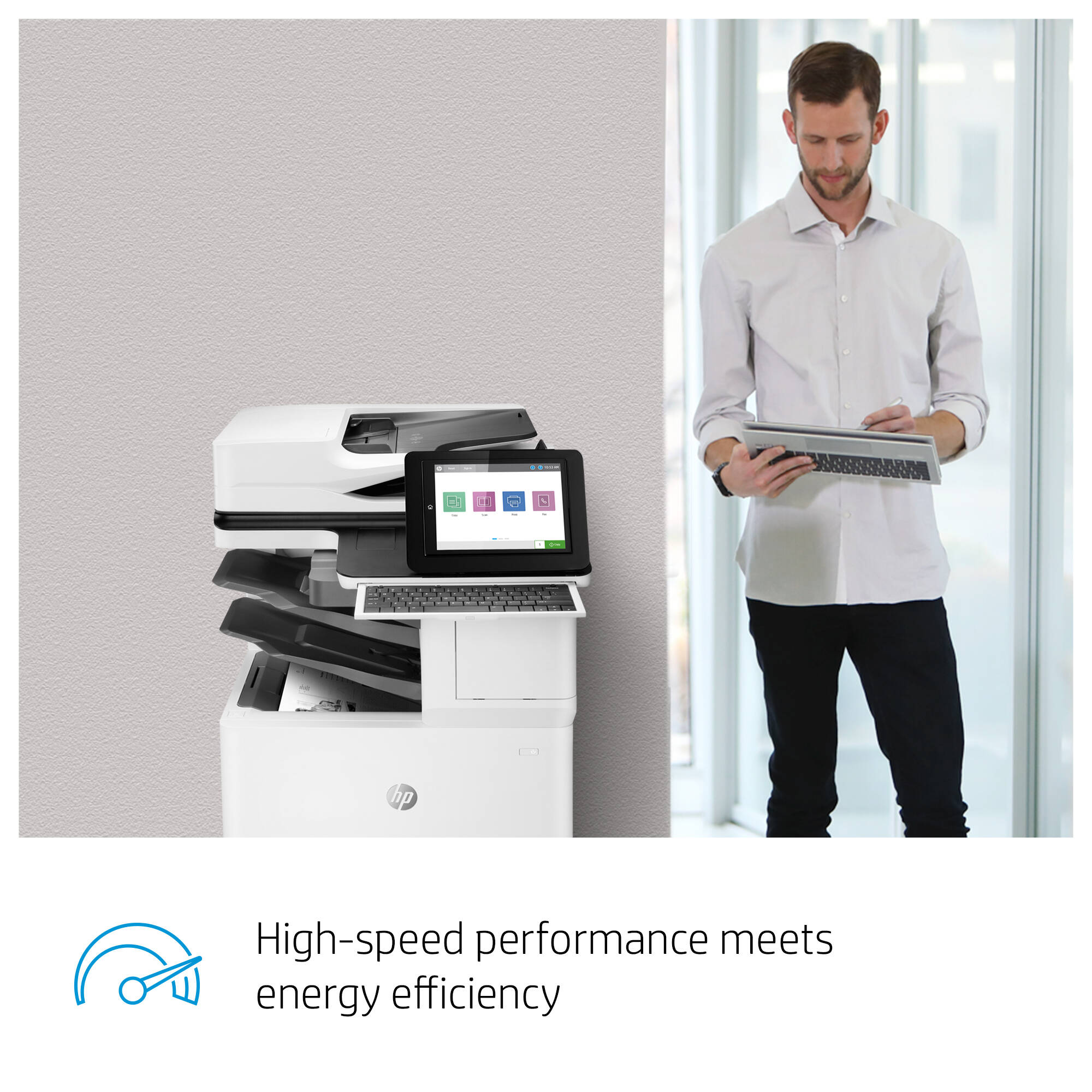 HP LaserJet Enterprise Flow MFP M635z monochrome laser multifunction printer for enterprise document workflows — view 13