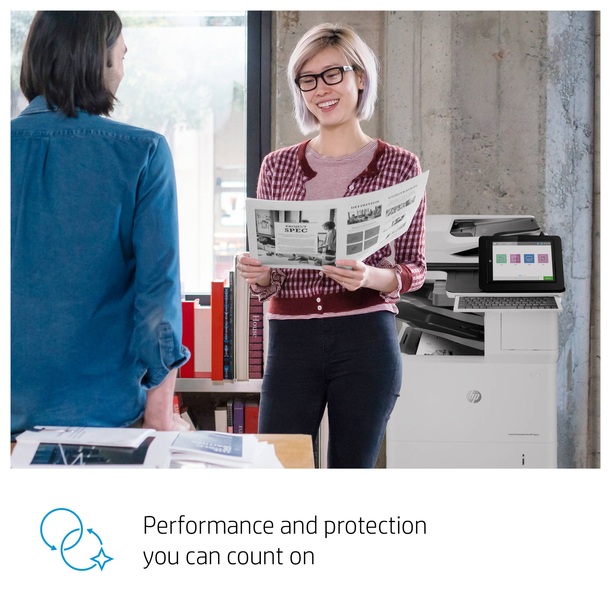HP LaserJet Enterprise Flow MFP M635z monochrome laser multifunction printer for enterprise document workflows — view 14