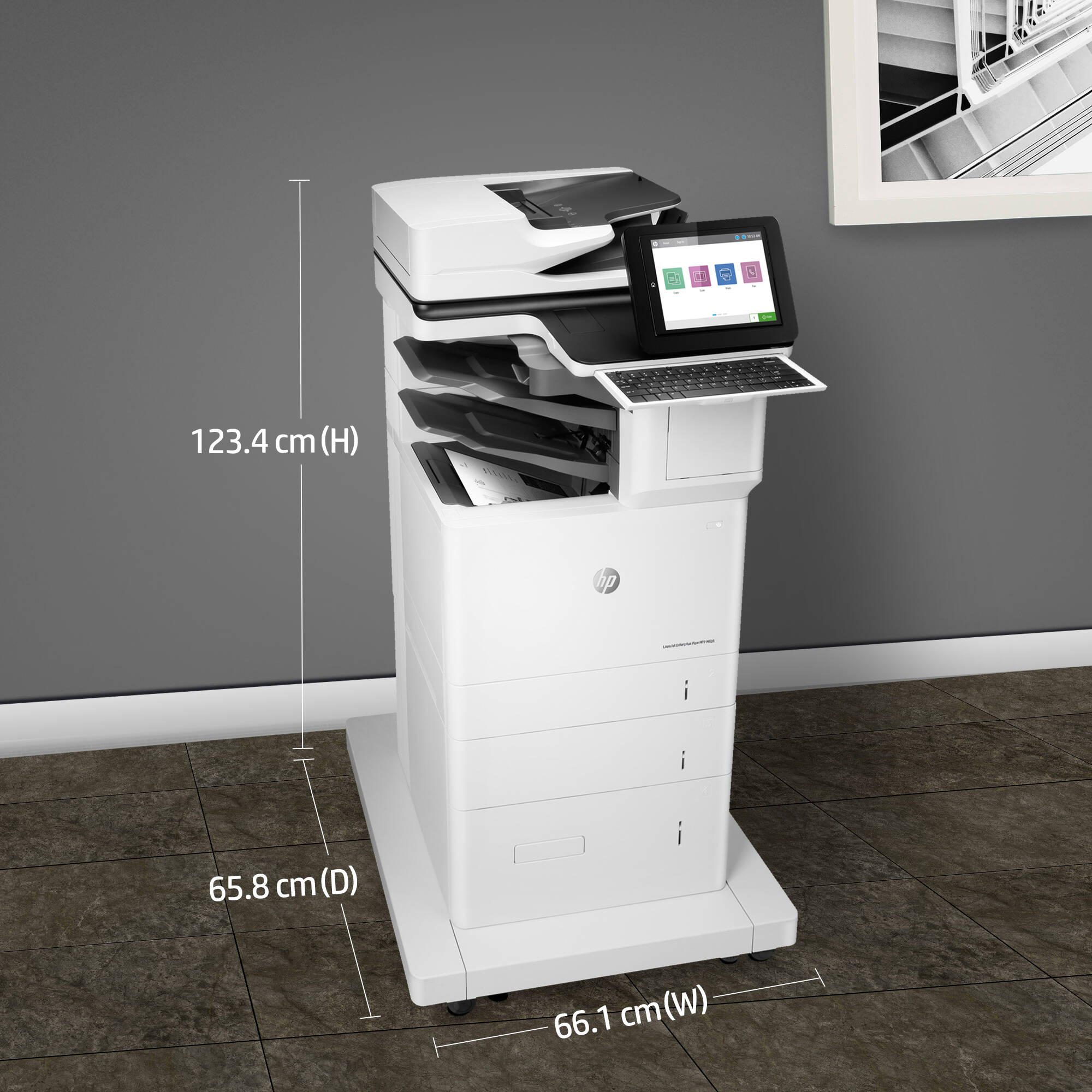 HP LaserJet Enterprise Flow MFP M635z monochrome laser multifunction printer for enterprise document workflows — view 18