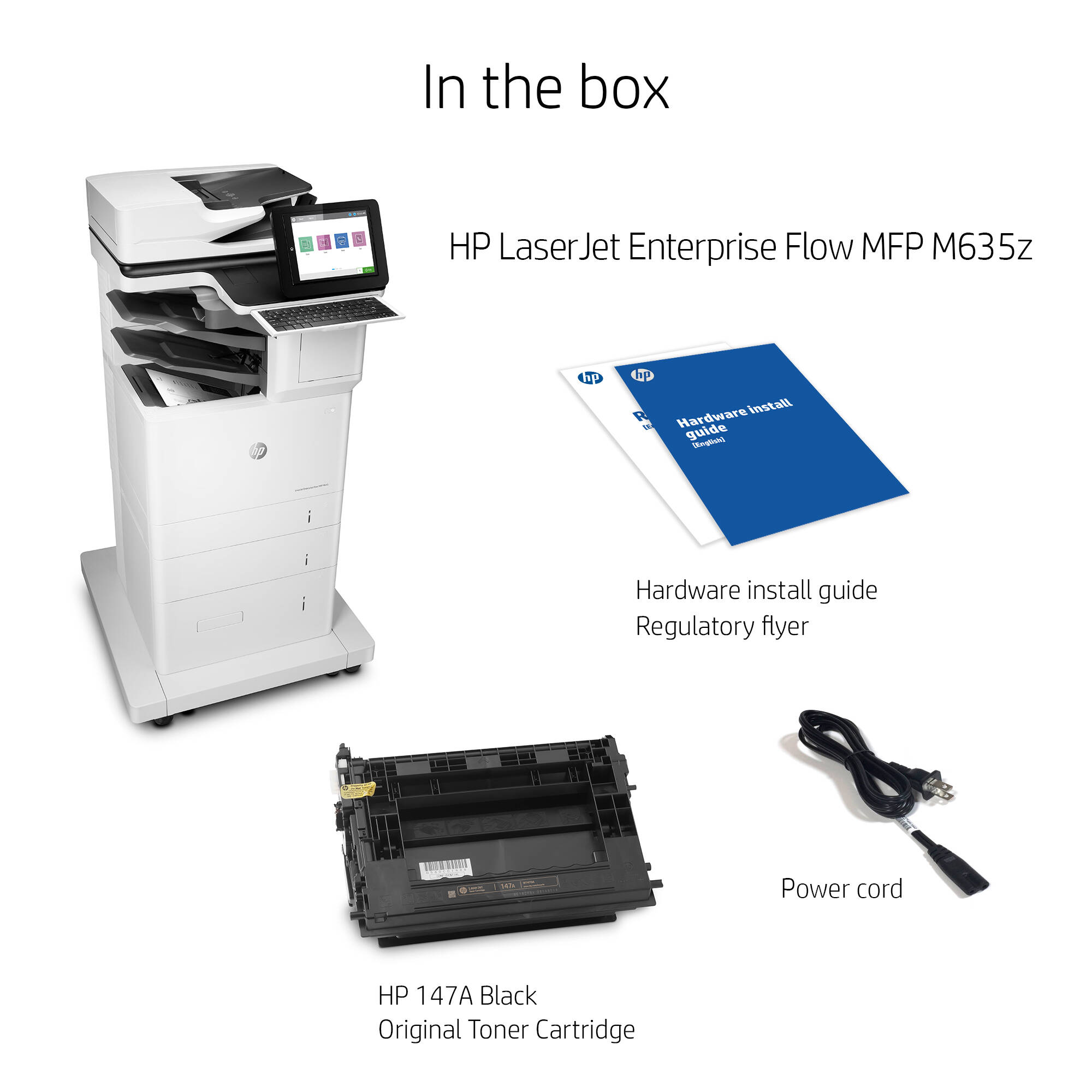 HP LaserJet Enterprise Flow MFP M635z monochrome laser multifunction printer for enterprise document workflows — view 6