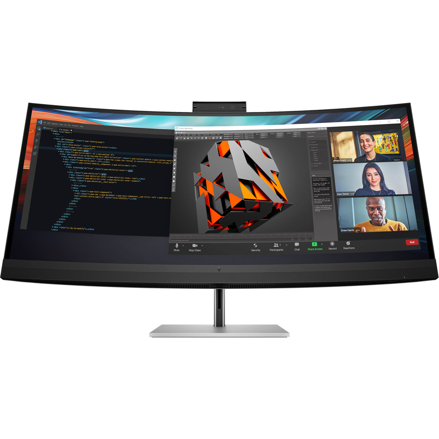 HP S7 Pro 740pm 40-inch 5K2K ultrawide conference monitor for meeting rooms — view 2