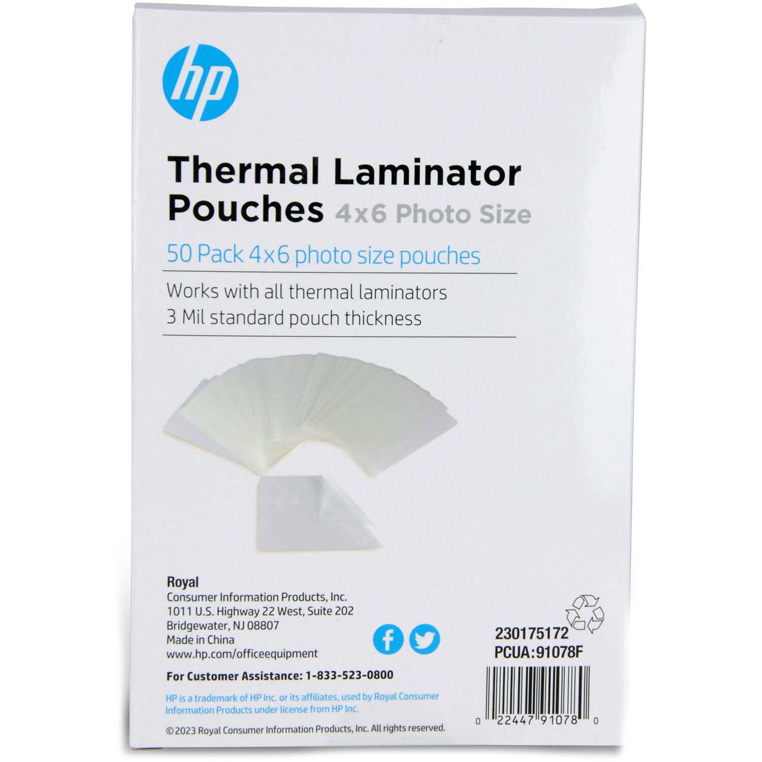 HP Photo Laminator Pouches 4x6 clear glossy 3 mil 50-pack for thermal laminators — view 5